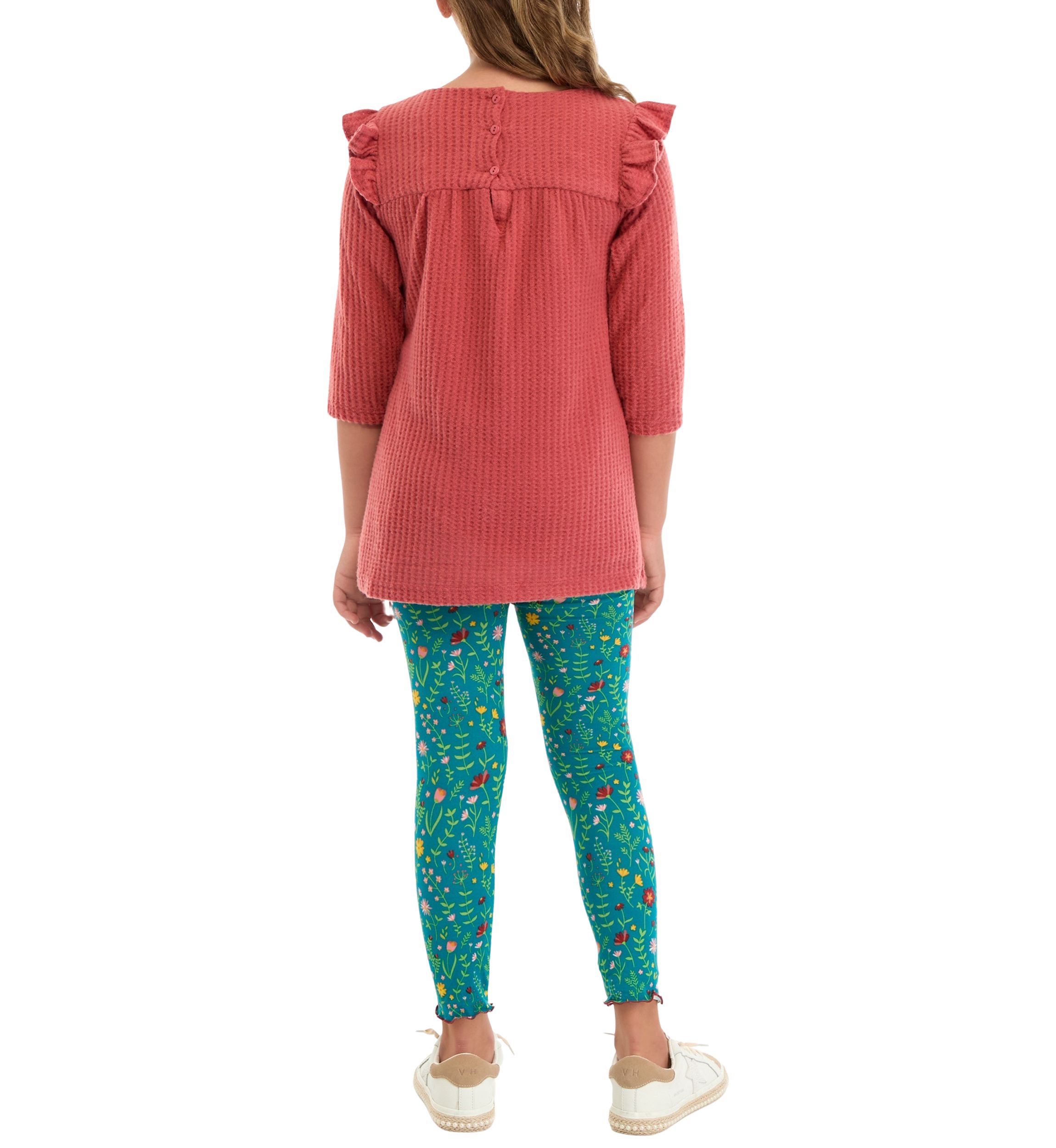Girls 7-16 Thermal Knit Top and Brushed Knit Legging Set 