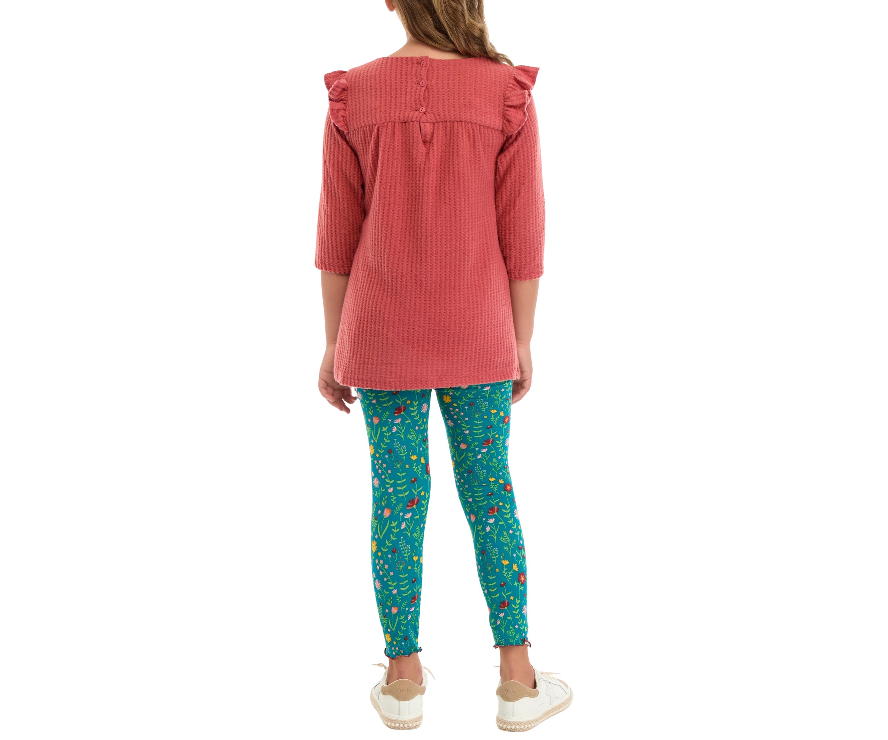 Girls 7-16 Thermal Knit Top and Brushed Knit Legging Set 