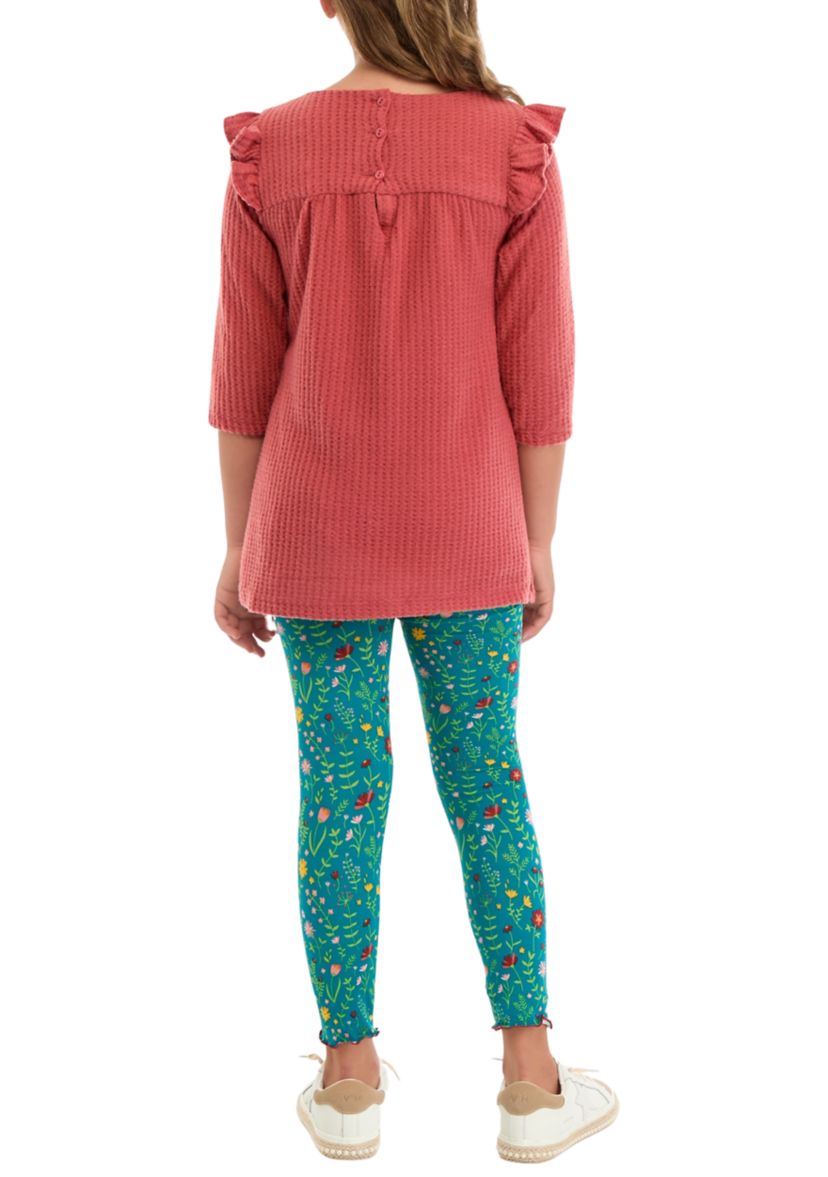 Girls 7-16 Thermal Knit Top and Brushed Knit Legging Set 