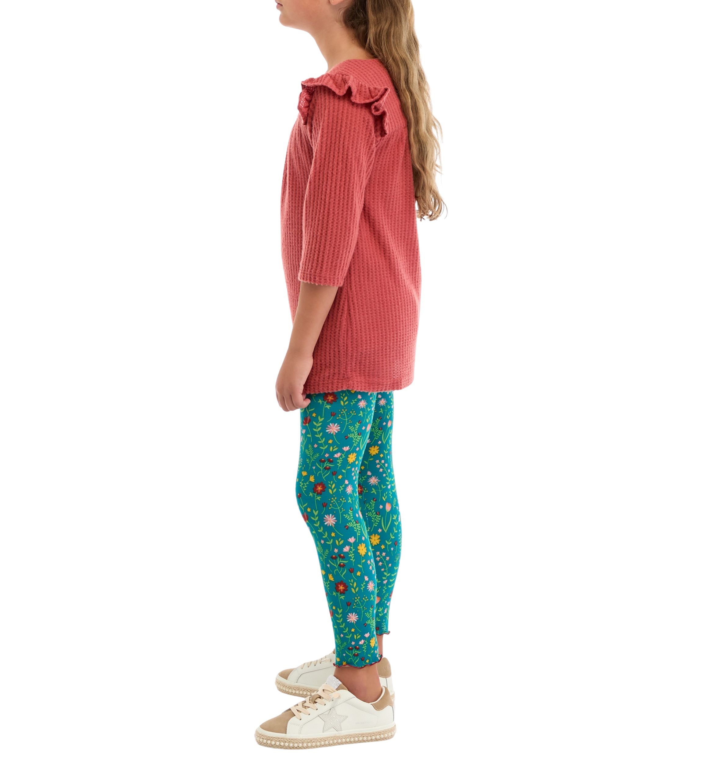 Girls 7-16 Thermal Knit Top and Brushed Knit Legging Set 