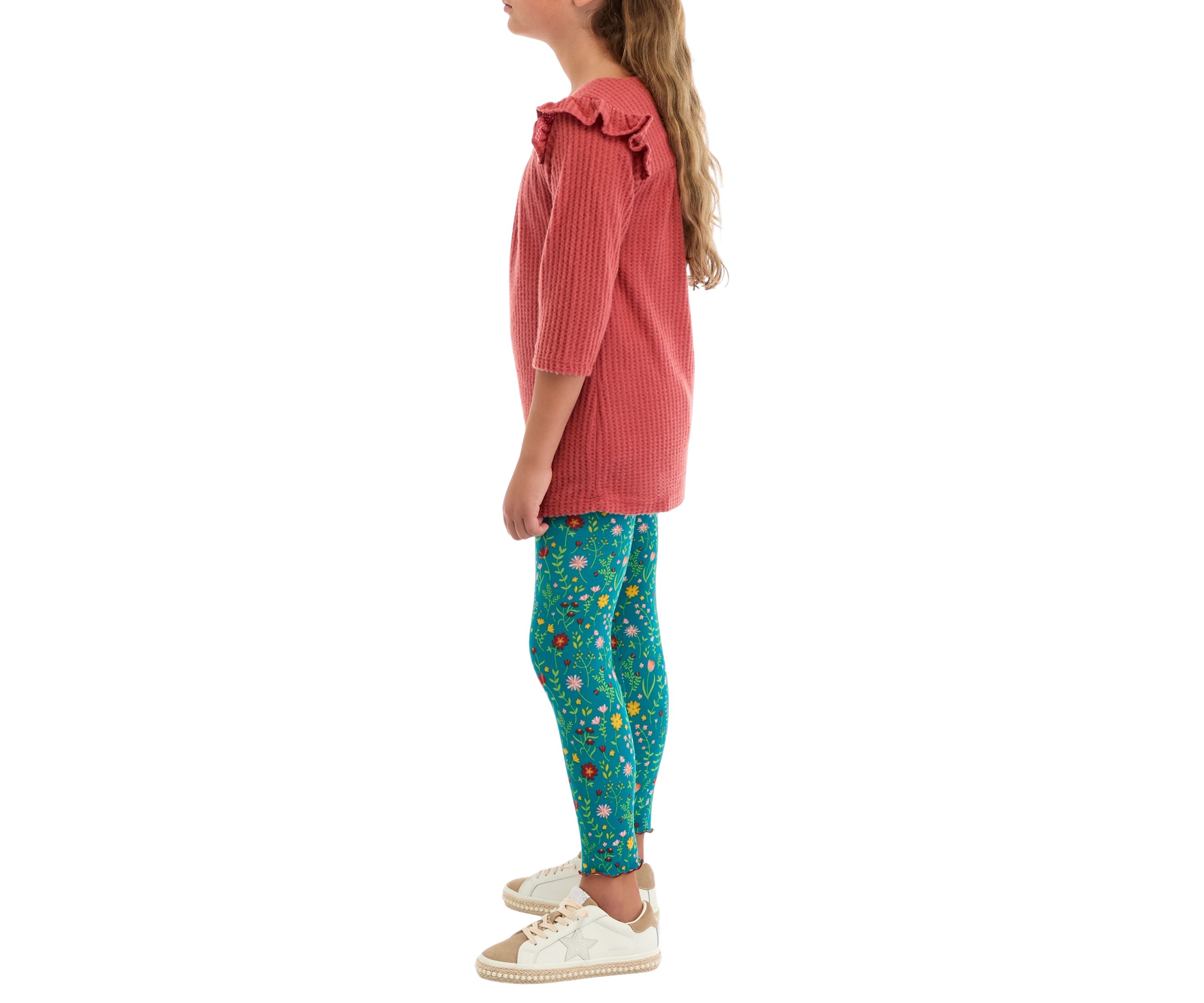 Girls 7-16 Thermal Knit Top and Brushed Knit Legging Set 