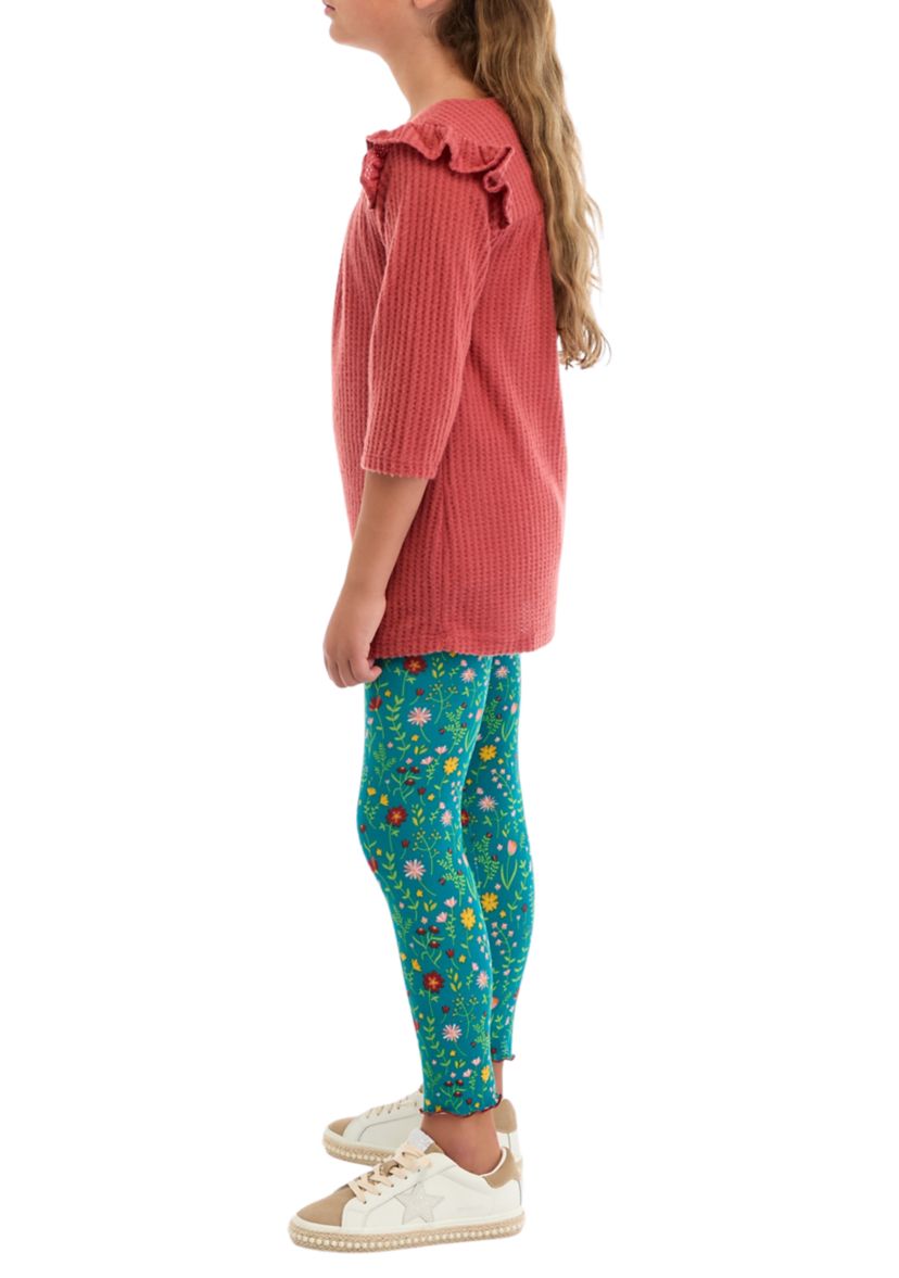 Girls 7-16 Thermal Knit Top and Brushed Knit Legging Set 