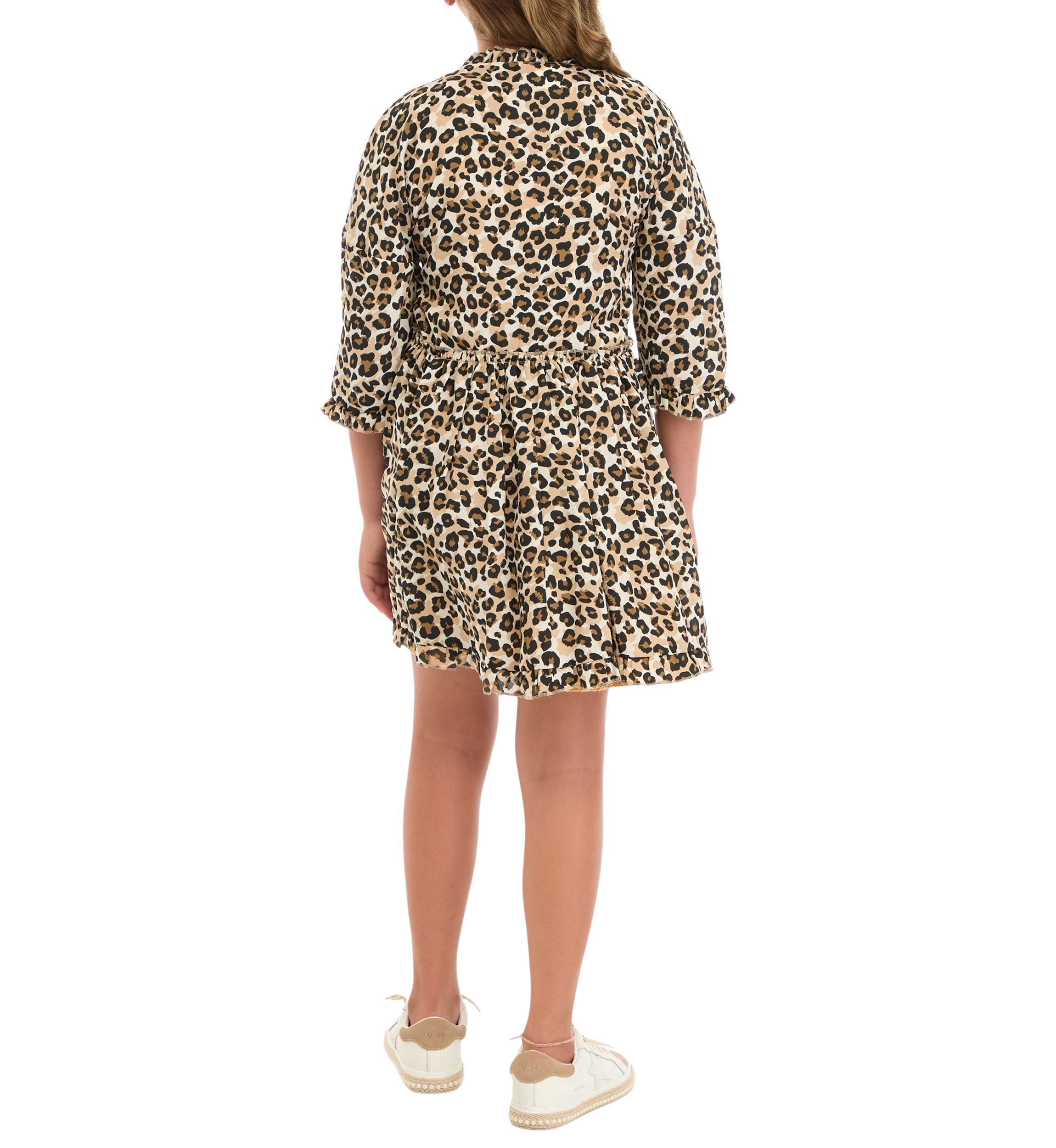 Girls 7-16 Animal Printed Kimono and Woven Dress Set