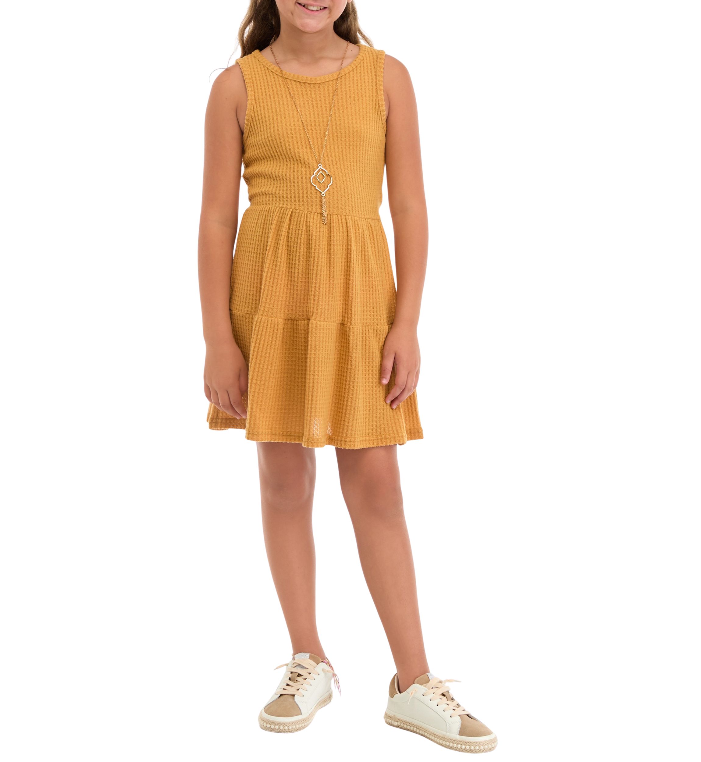 Girls 7-16 Animal Printed Kimono and Woven Dress Set