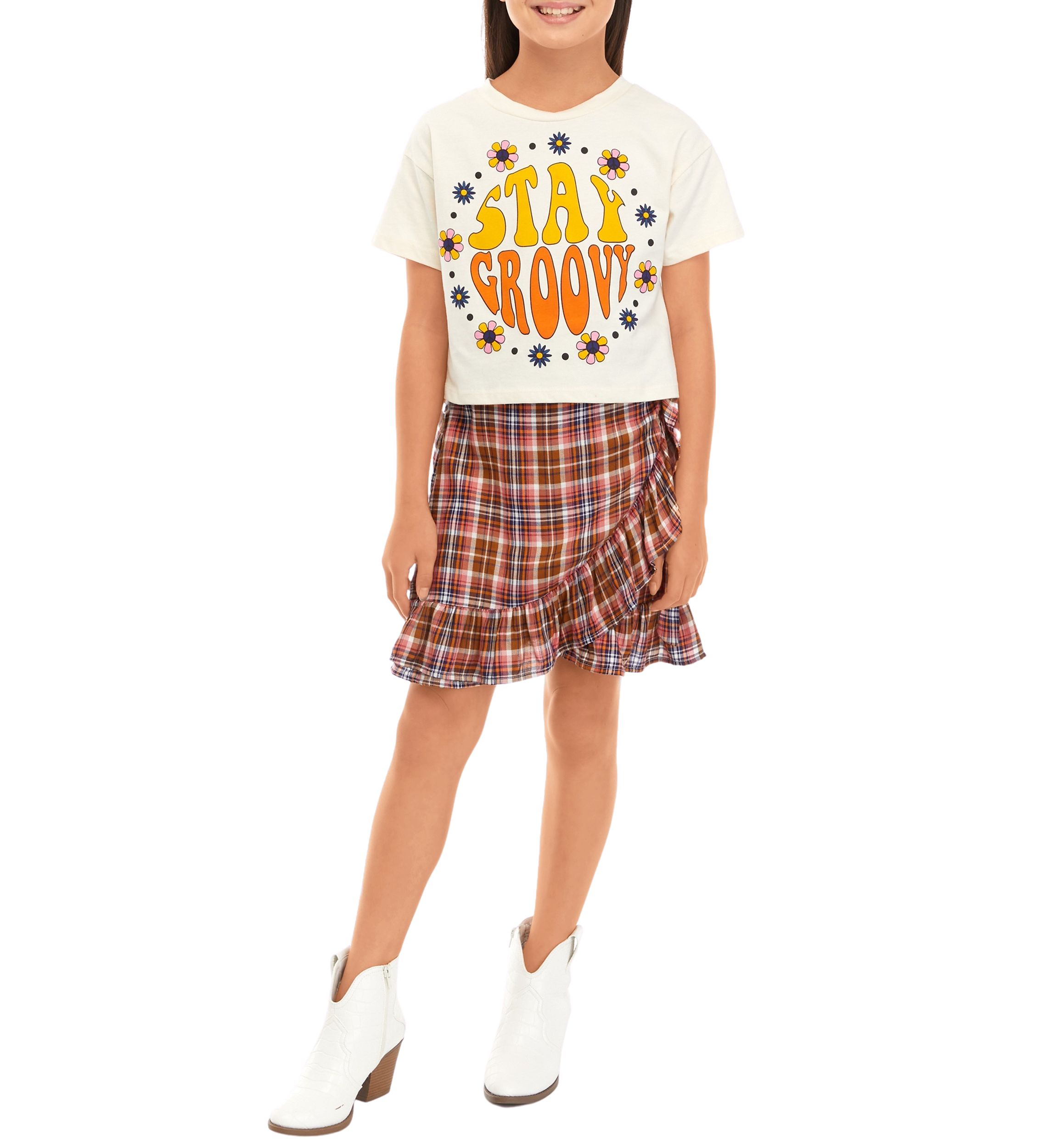 Girls 7-16 Graphic T-Shirt and Skirt Set