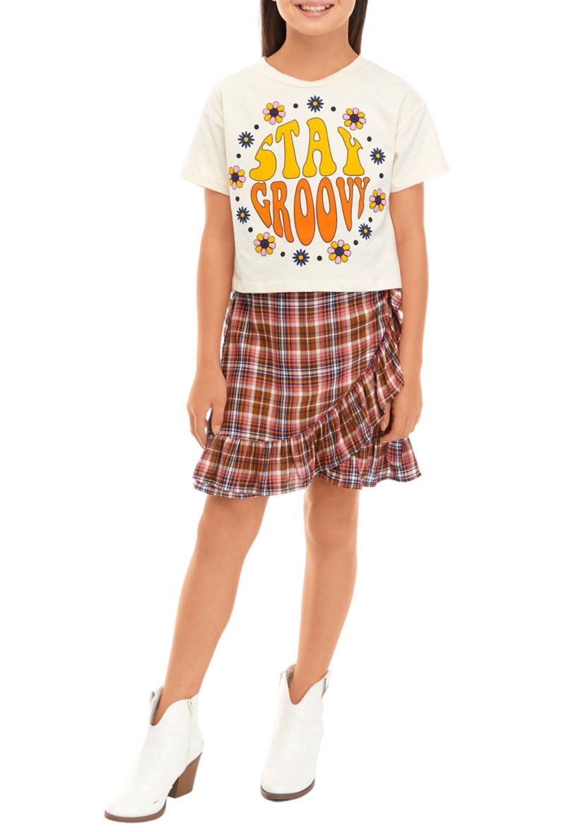 Girls 7-16 Graphic T-Shirt and Skirt Set