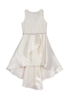 Rare Editions Girls 7-16 Embroidered Dress With Mikado Asymmetrical ...