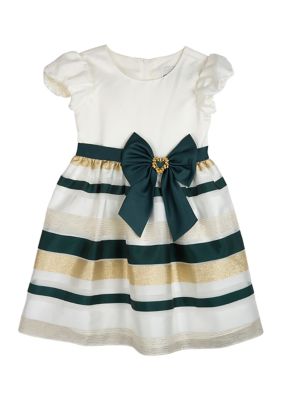 Girls 4-6x Puff Sleeve Striped Dress