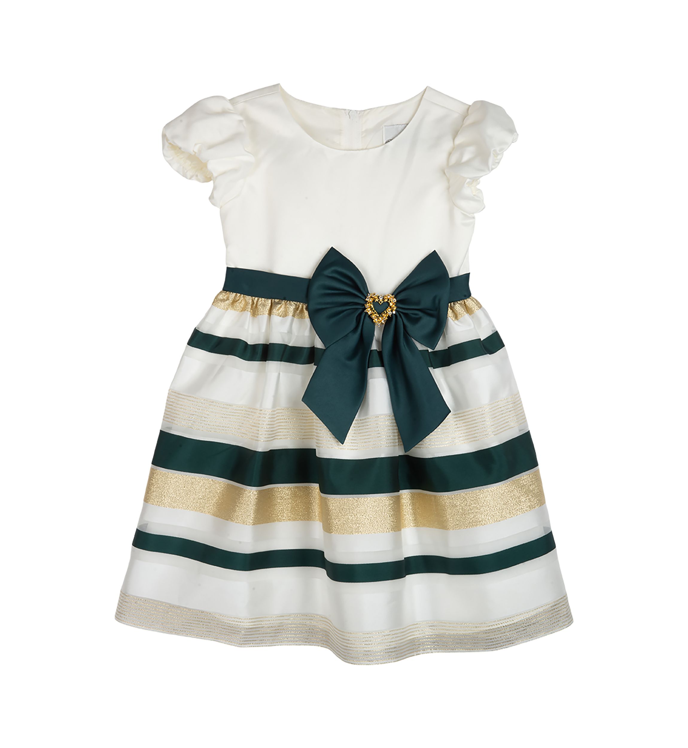 Girls 4-6x Puff Sleeve Striped Dress