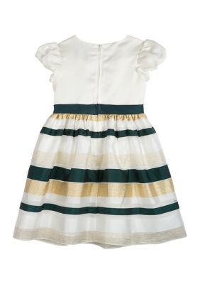 Girls 4-6x Puff Sleeve Striped Dress