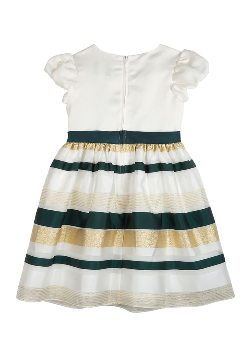 Girls 4-6x Puff Sleeve Striped Dress
