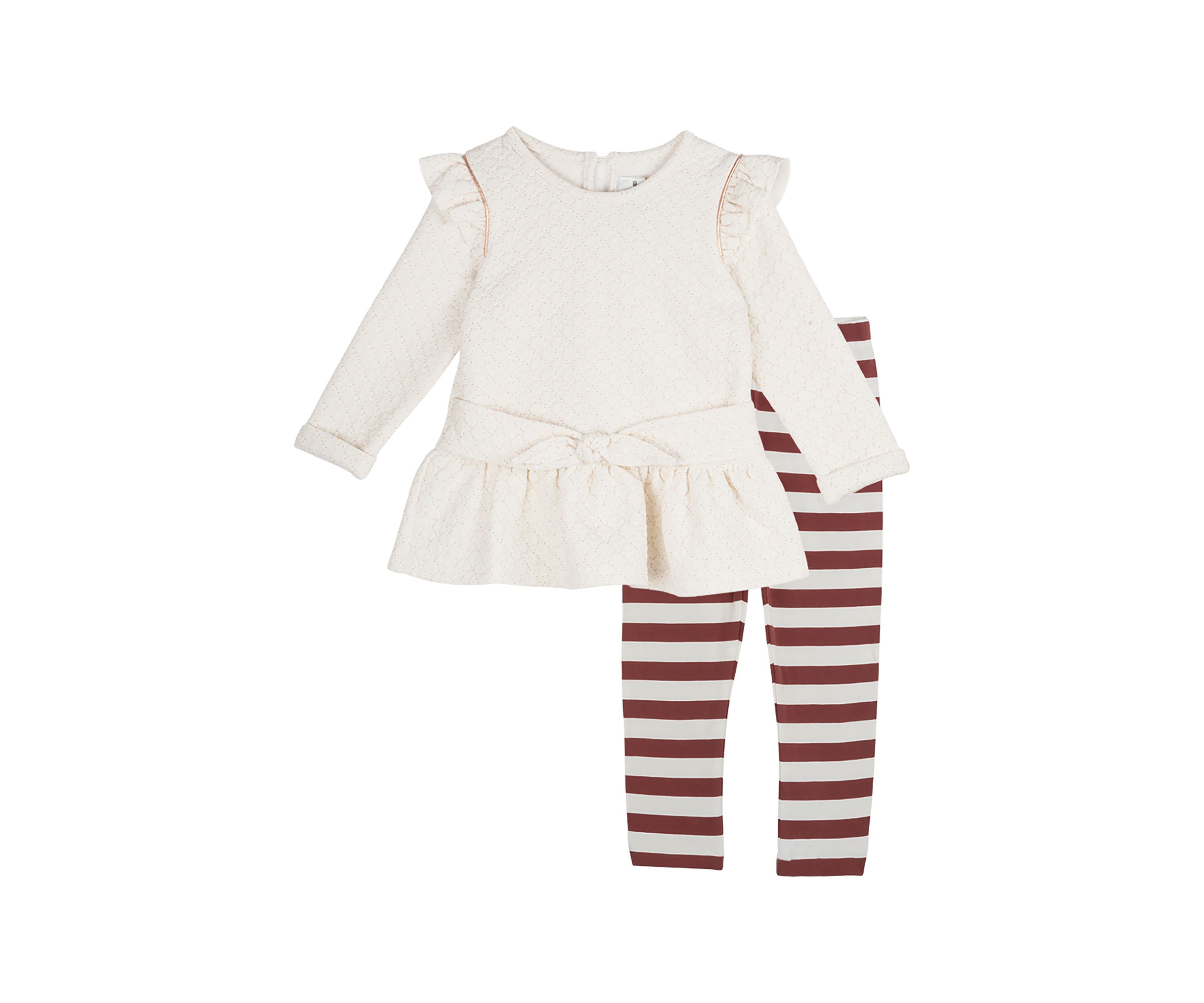 Girls 4-6x Texture Foil Knit Top and Leggings Set