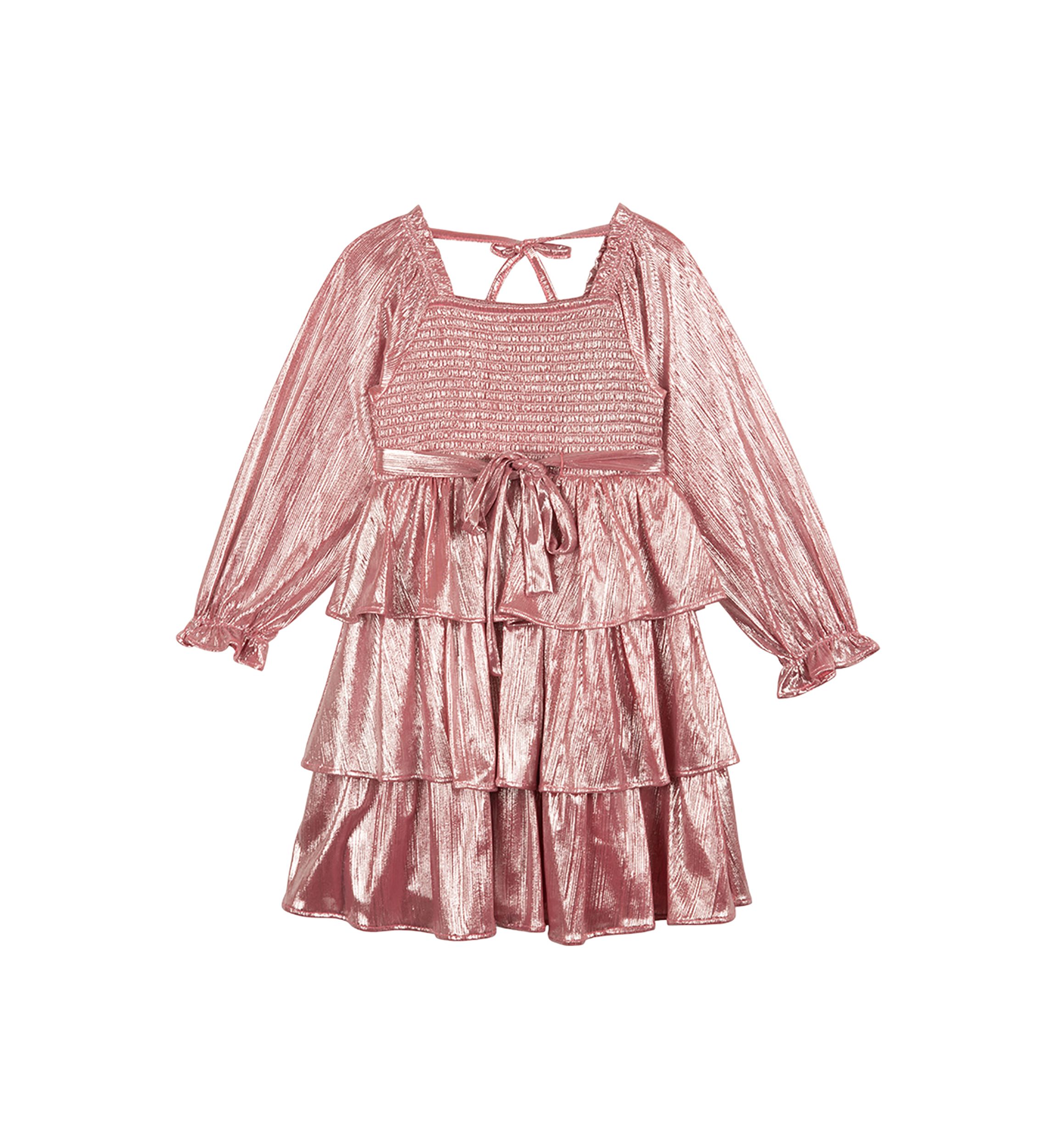 Girls 4-6x Metallic Peasant Dress