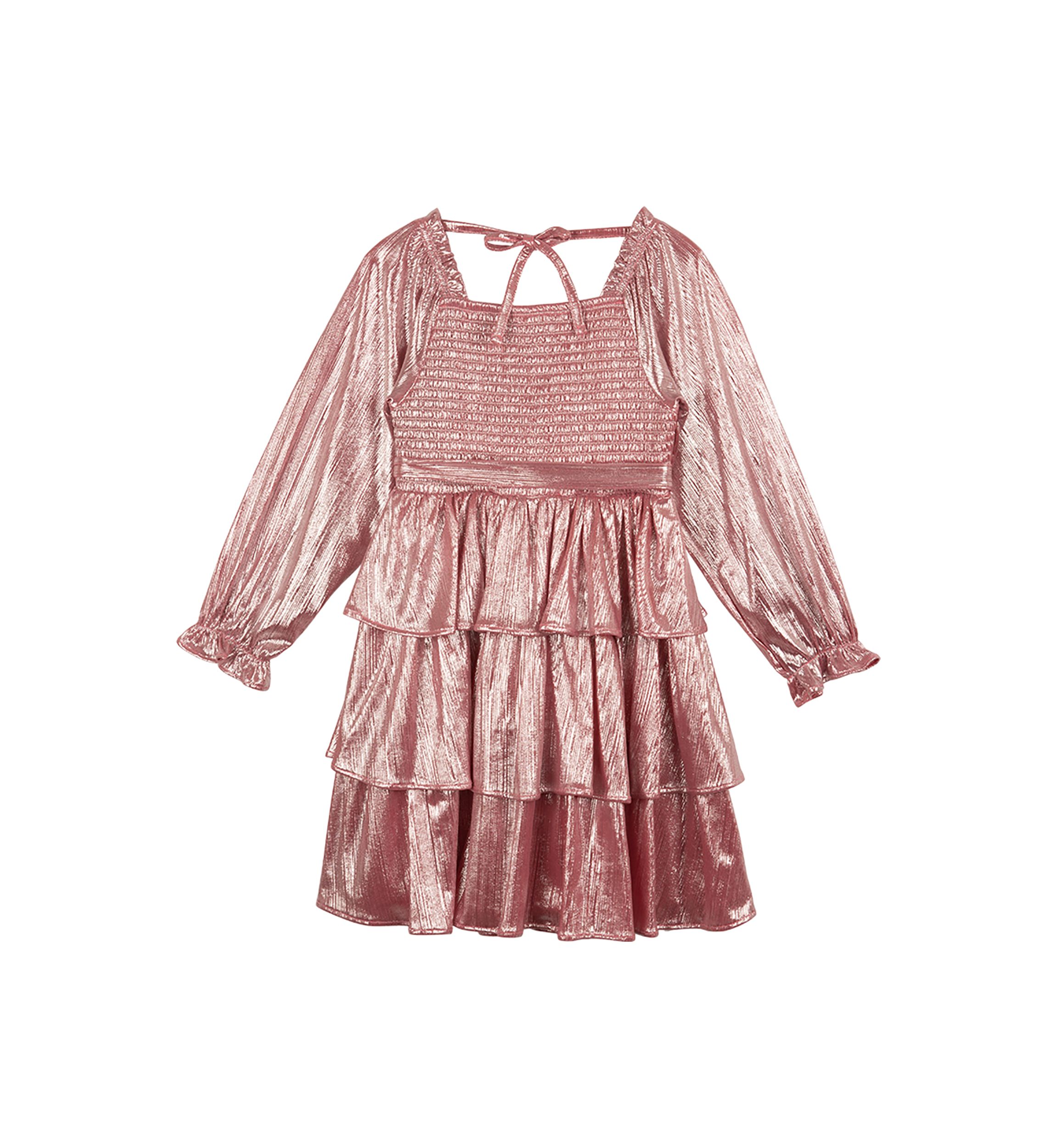 Girls 4-6x Metallic Peasant Dress