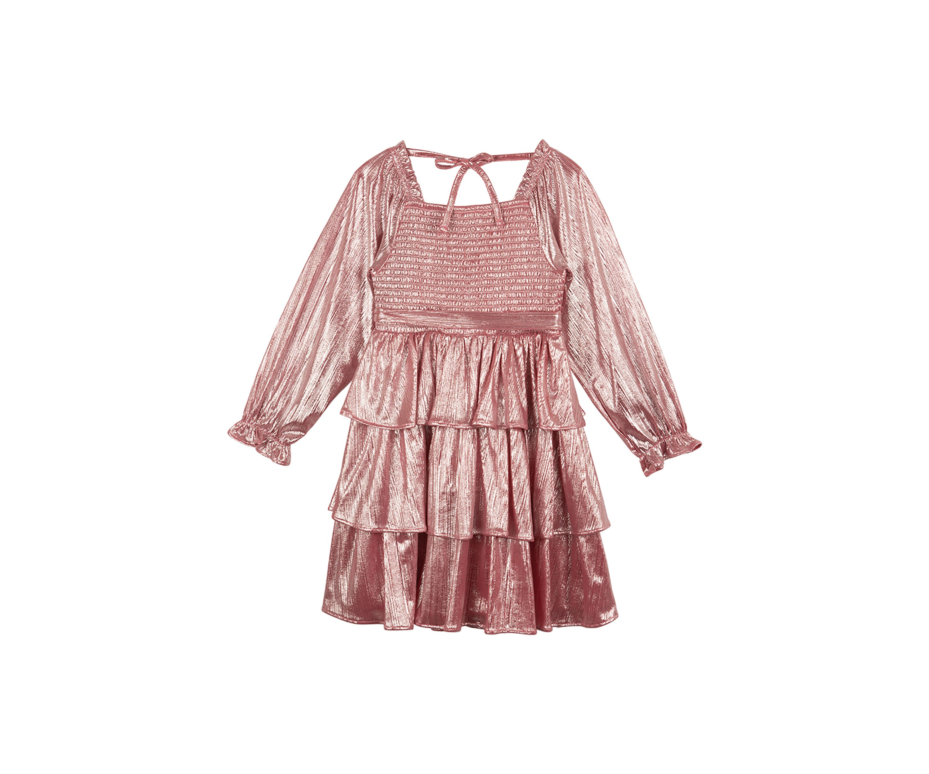 Girls 4-6x Metallic Peasant Dress