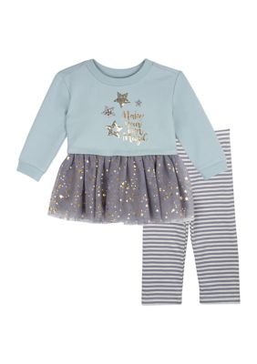 Girls 4-6x Star Appliqué Sweatshirt and Leggings Set