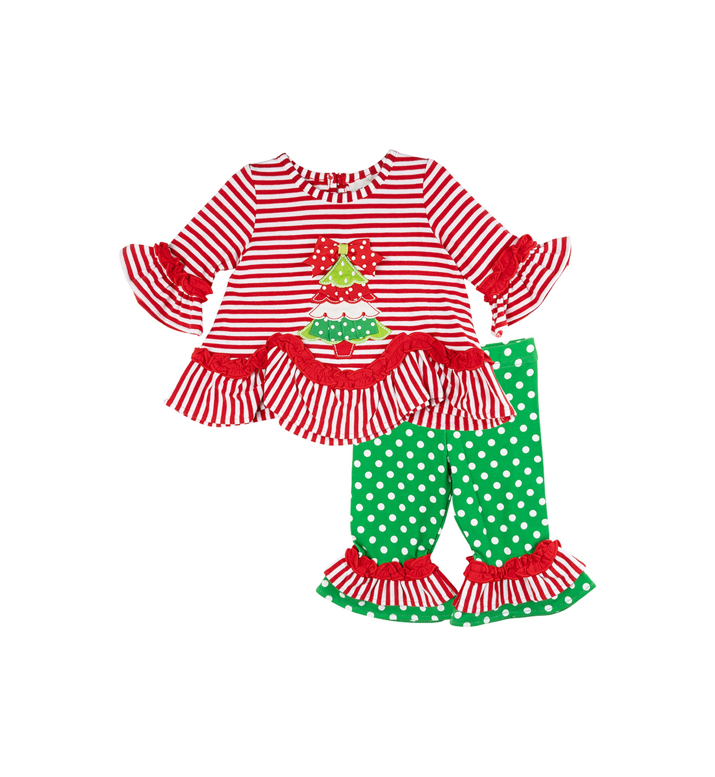 Girls 4-6x Striped Top and Printed Leggings Set