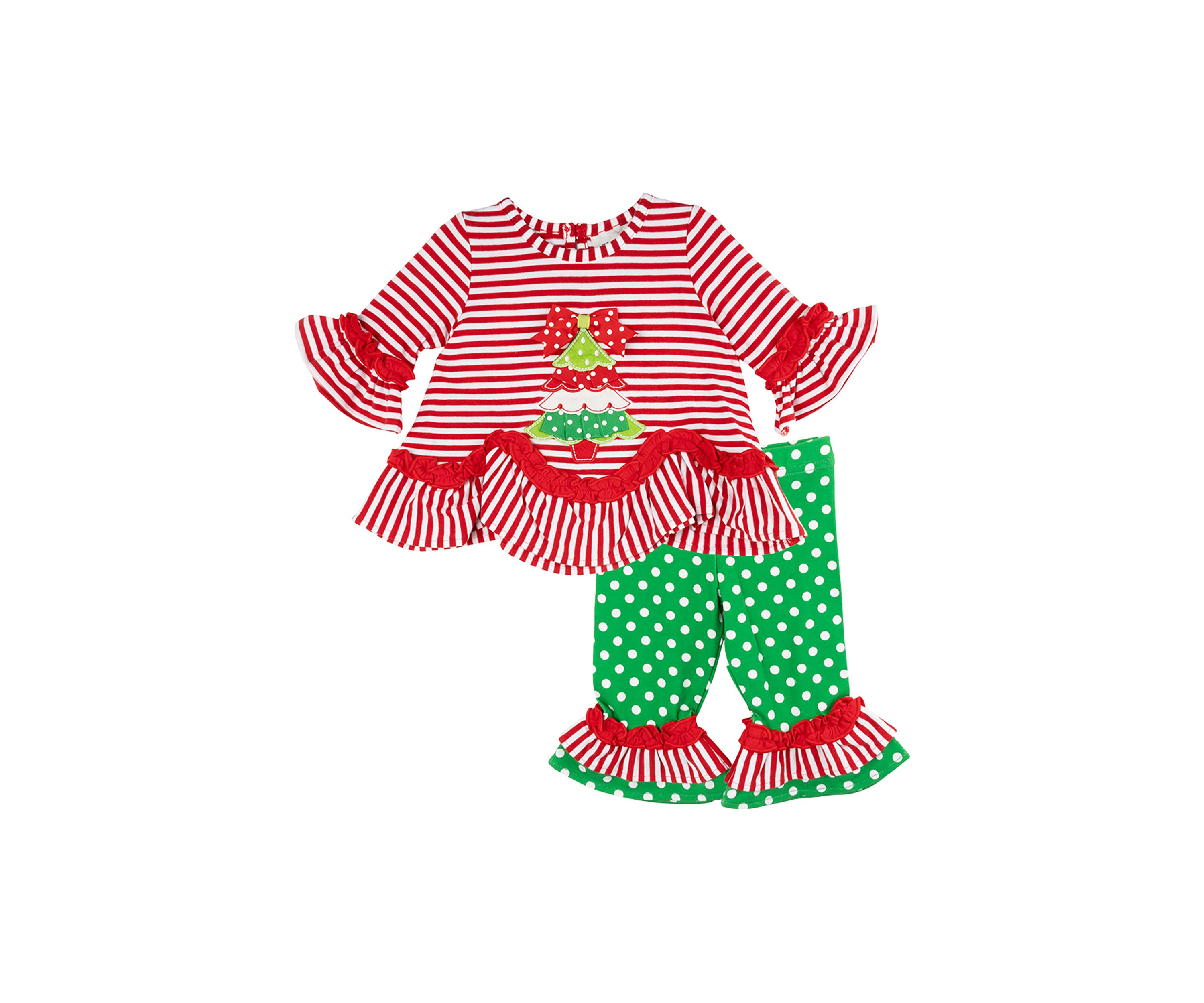 Girls 4-6x Striped Top and Printed Leggings Set