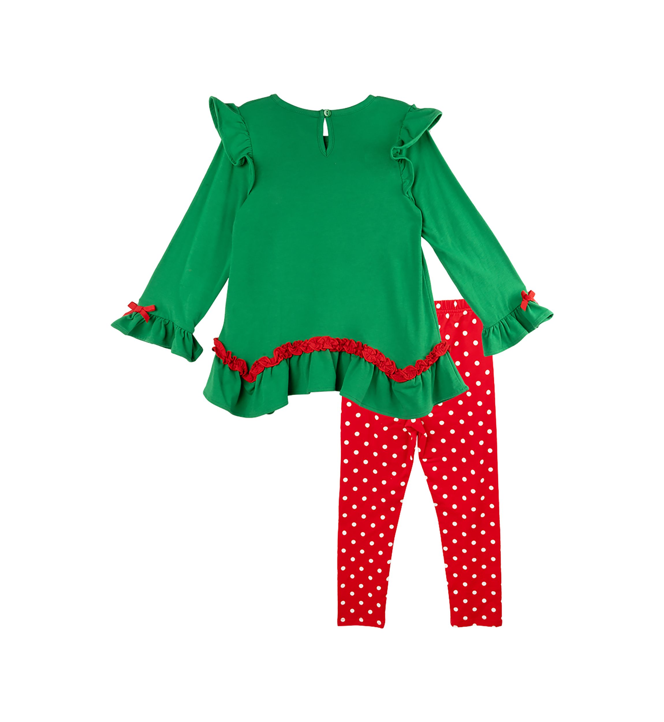 Girls 4-6x Santa Appliqué Top and Leggings Set
