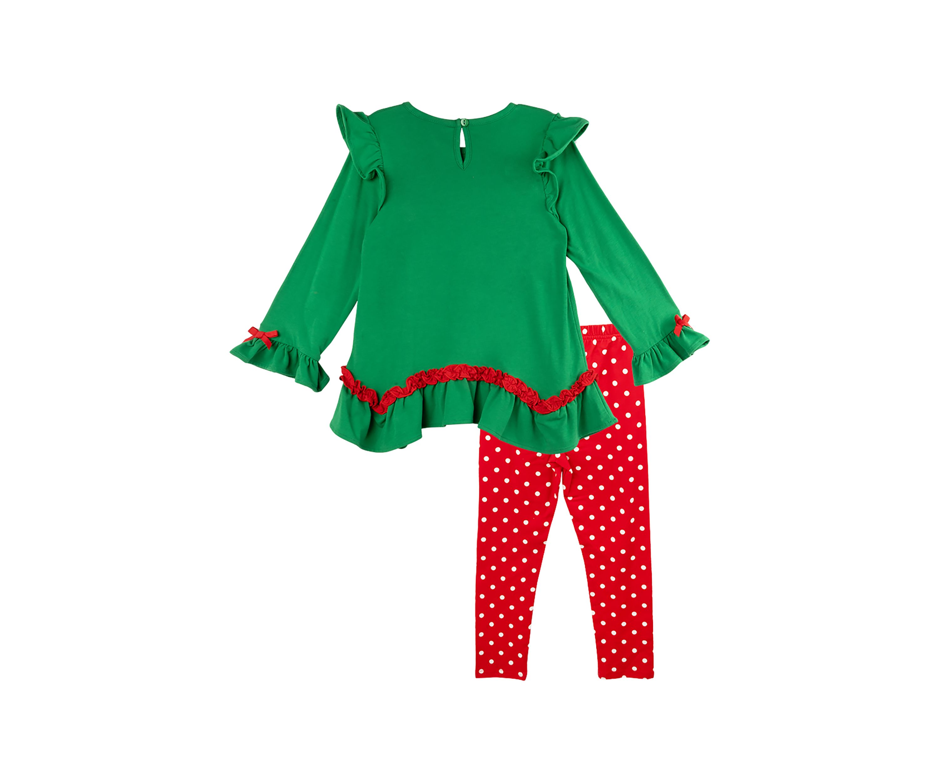 Girls 4-6x Santa Appliqué Top and Leggings Set