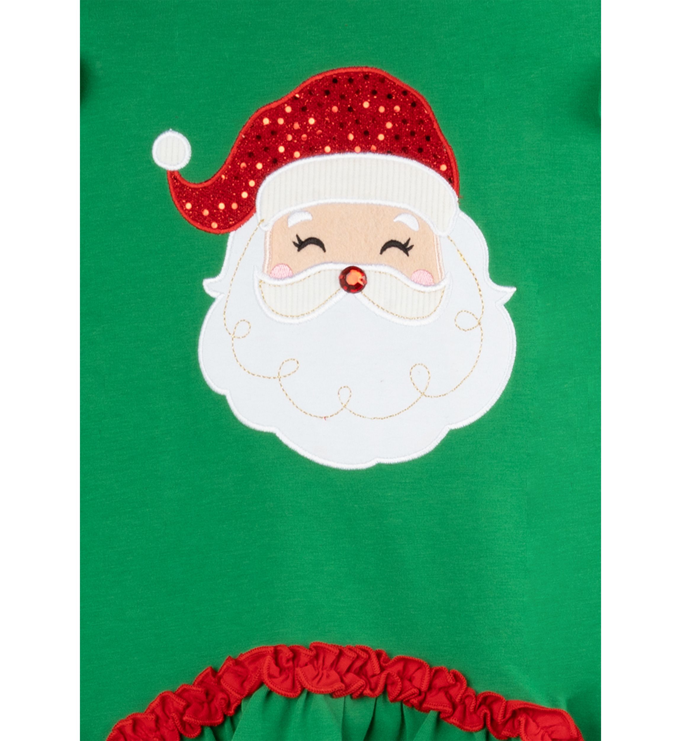 Girls 4-6x Santa Appliqué Top and Leggings Set