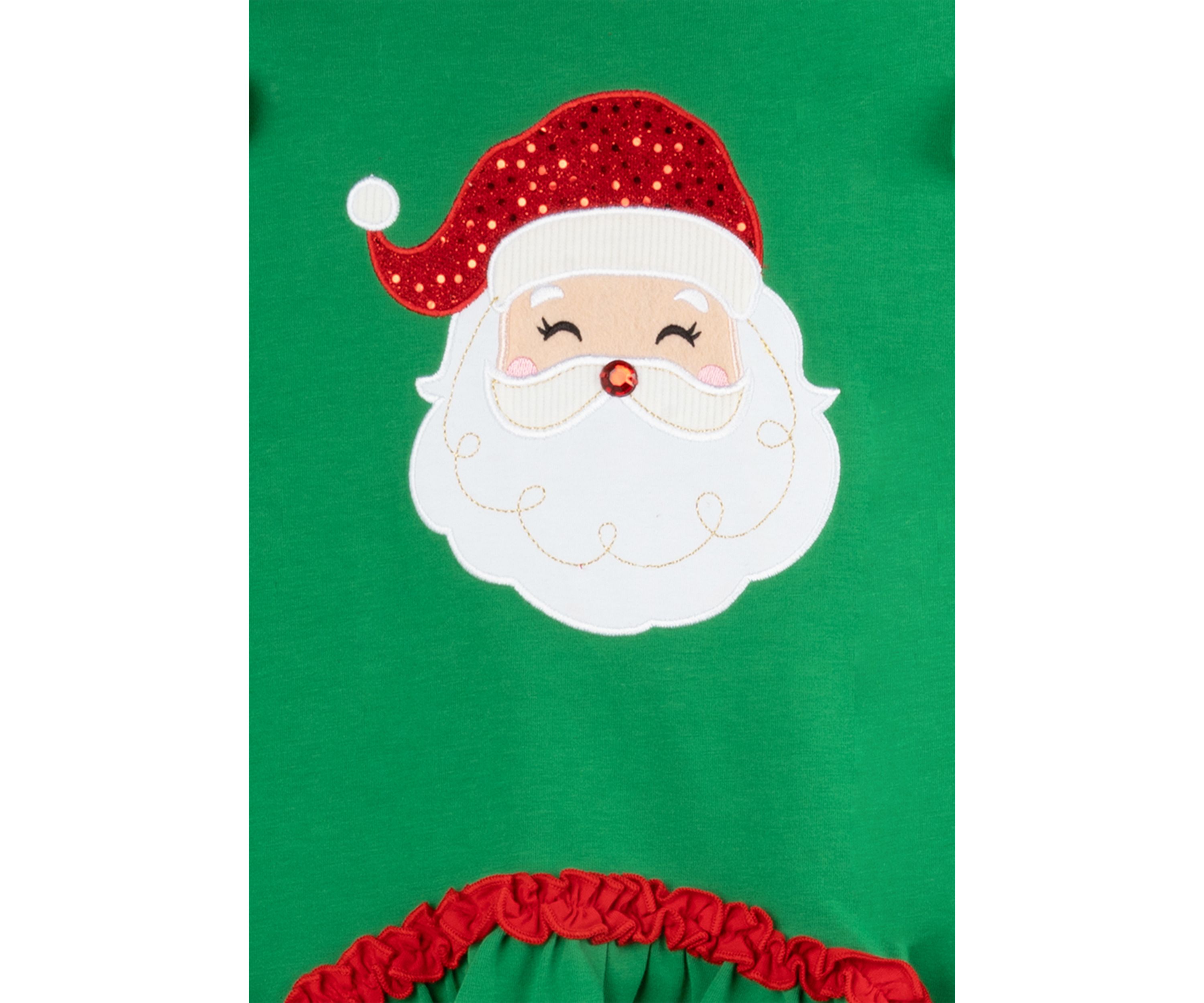 Girls 4-6x Santa Appliqué Top and Leggings Set