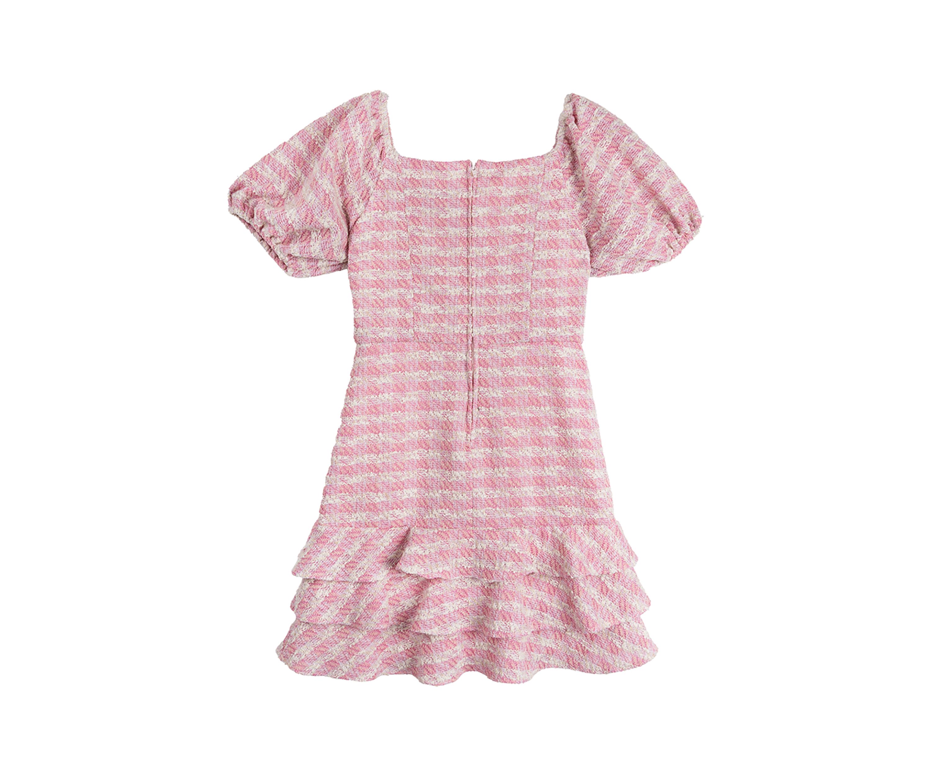 Girls 4-6x Knit Bouclé Dress with Bow Appliqué