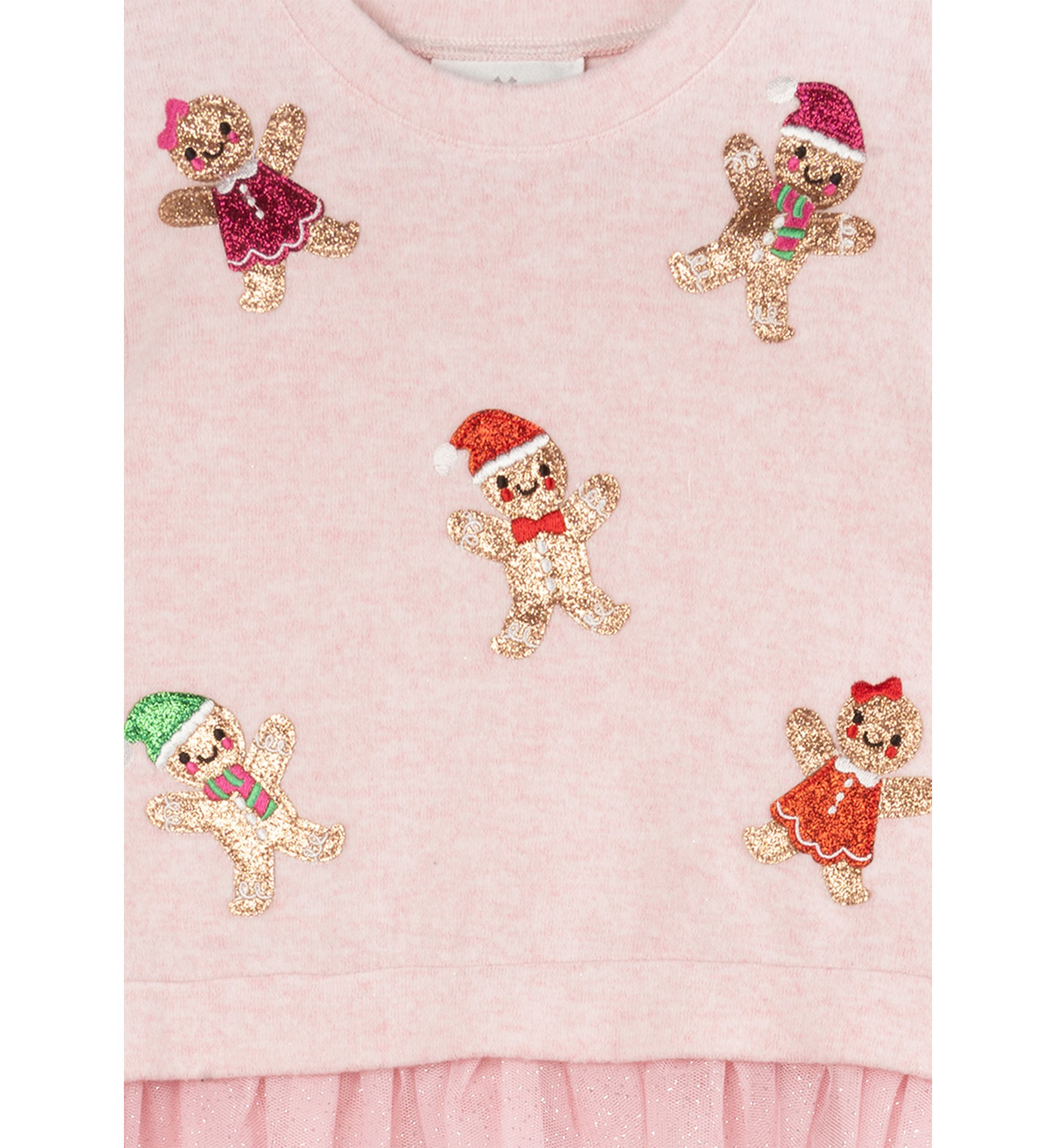 Girls 4-6x Gingerbread Appliqué Sweater and Printed Leggings