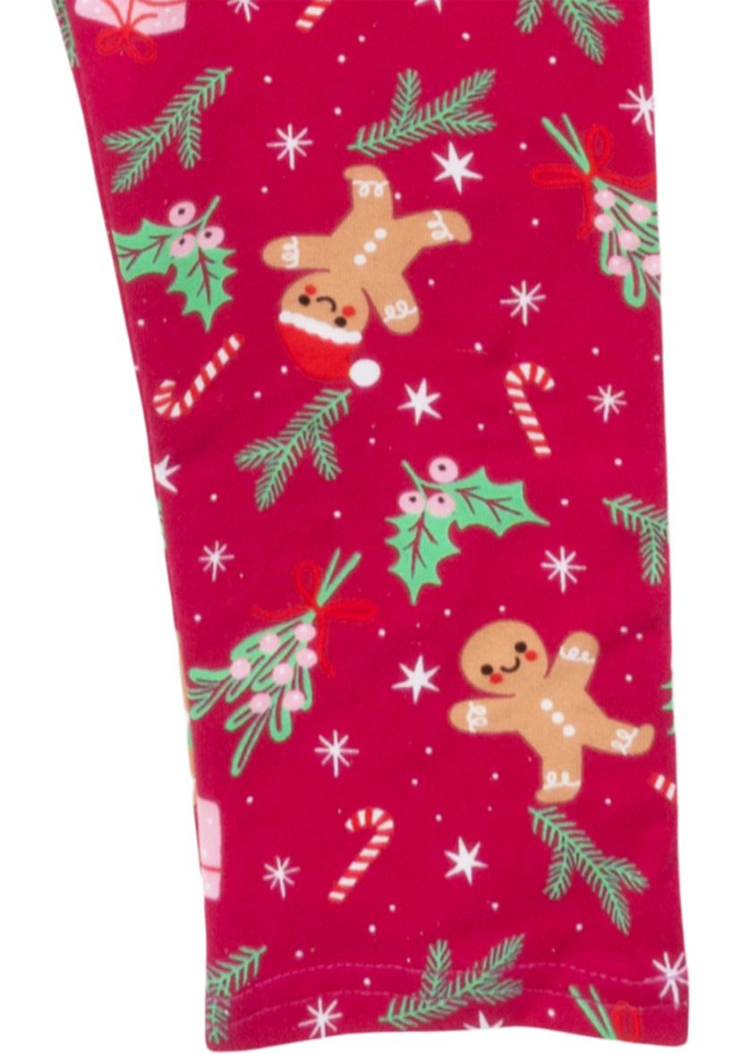 Girls 4-6x Gingerbread Appliqué Sweater and Printed Leggings