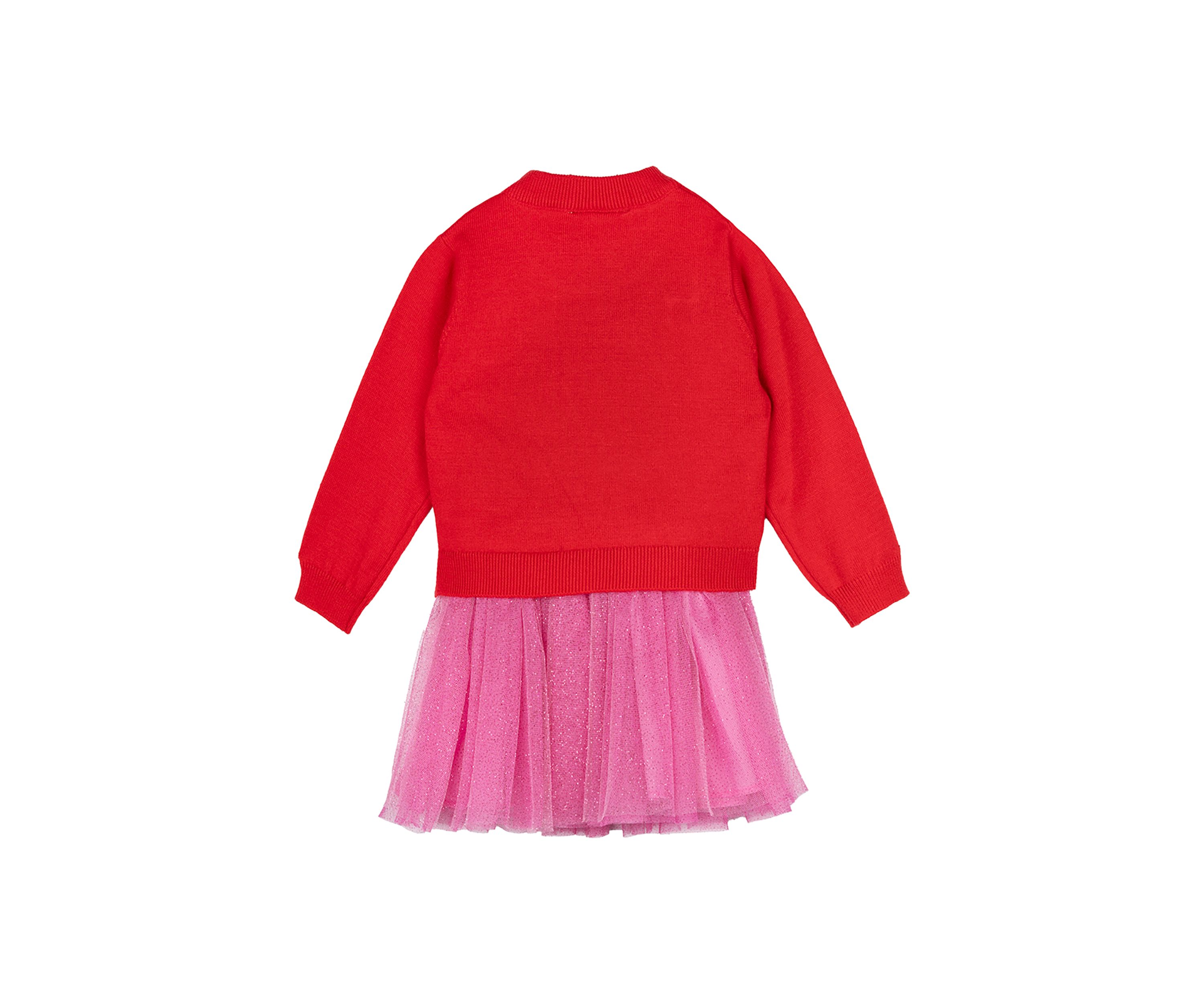 Girls 4-6x Snowman Sweater Dress with Skirt