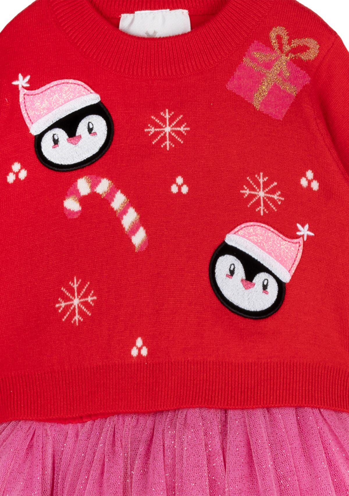 Girls 4-6x Snowman Sweater Dress with Skirt
