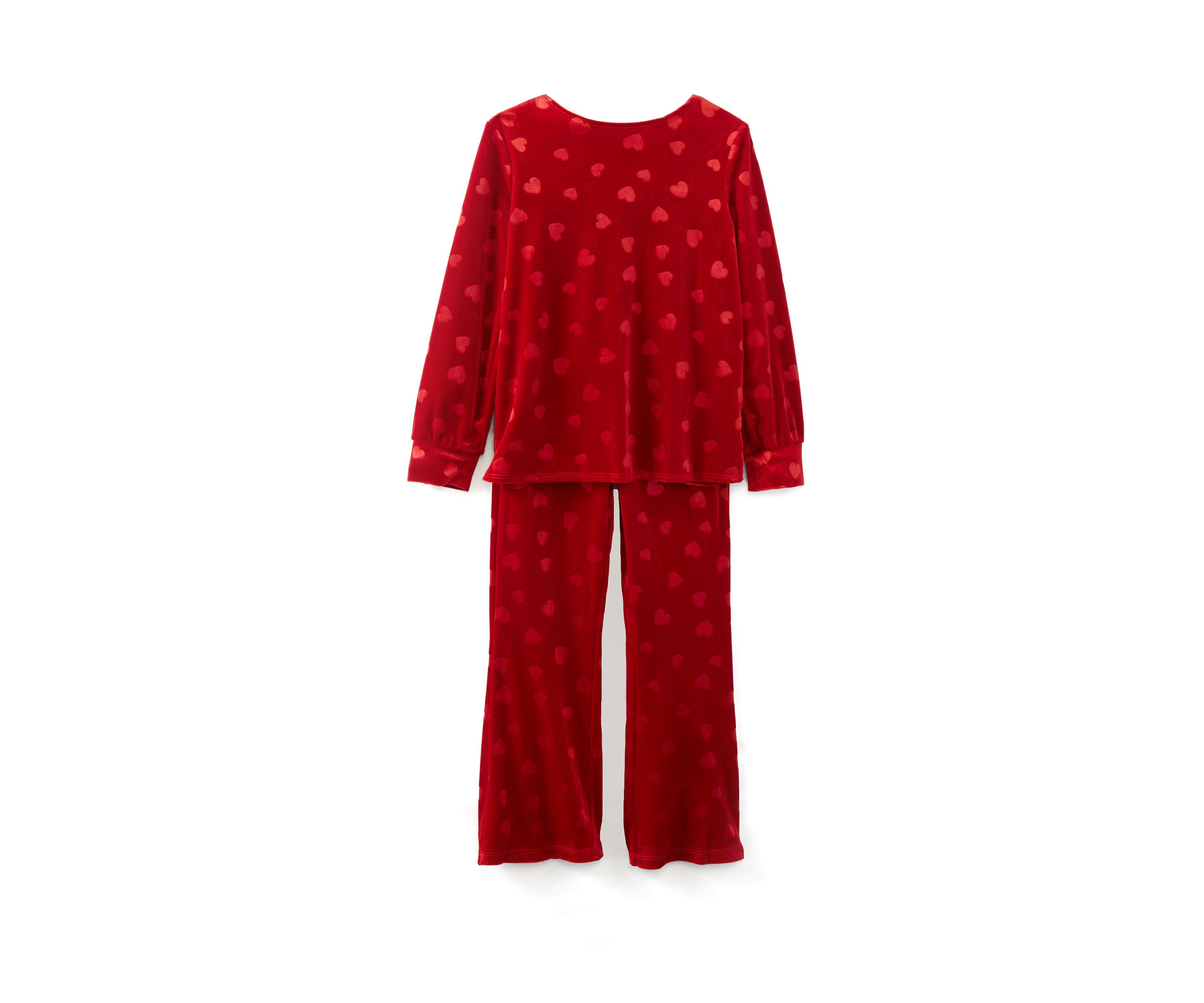 Girls 4-6x Stretch Heart Velvet Printed Top and Pants Set