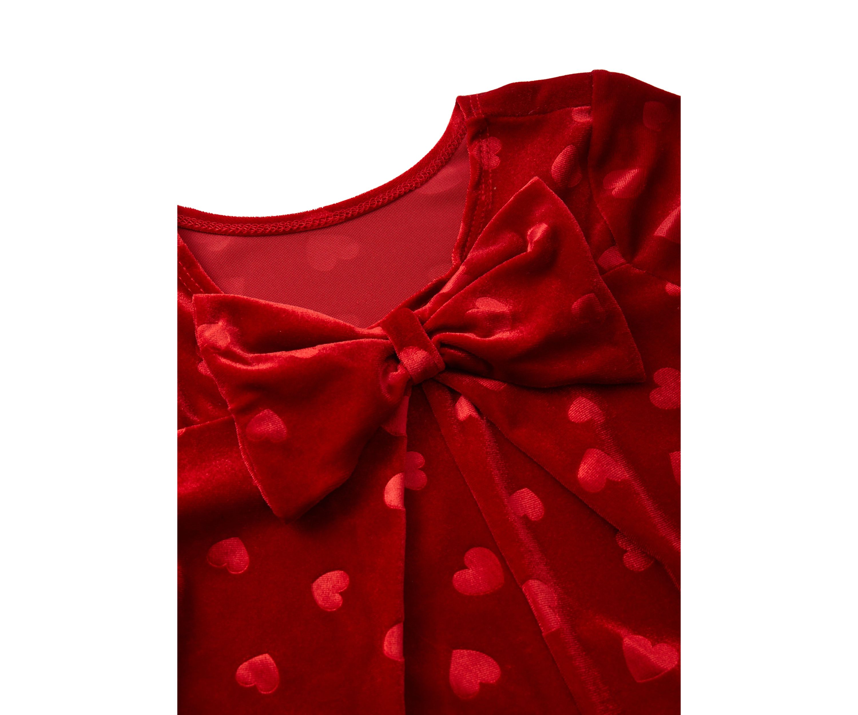 Girls 4-6x Stretch Heart Velvet Printed Top and Pants Set