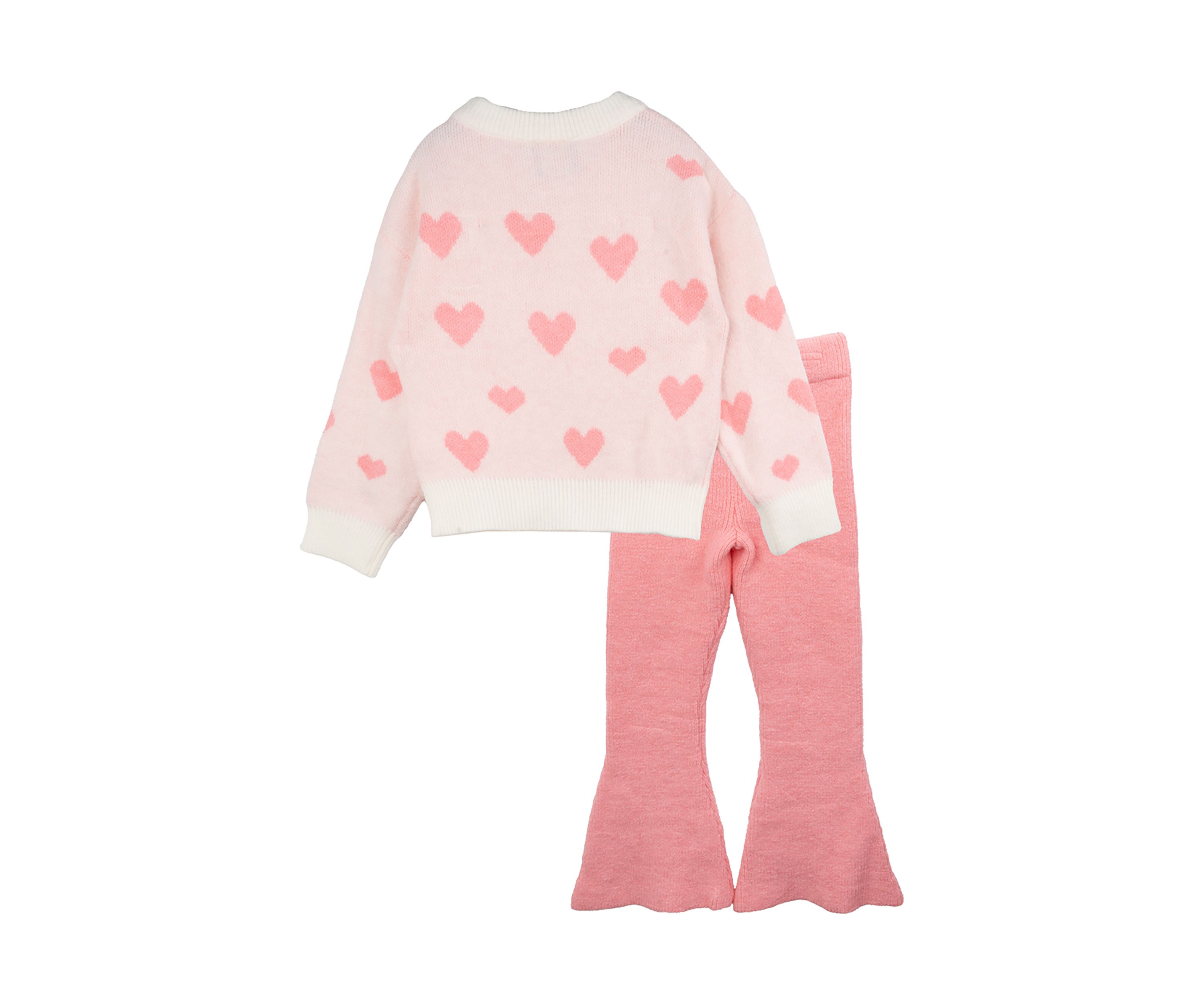 Girls 4-6x Heart Sweater with Matching Flare Pants