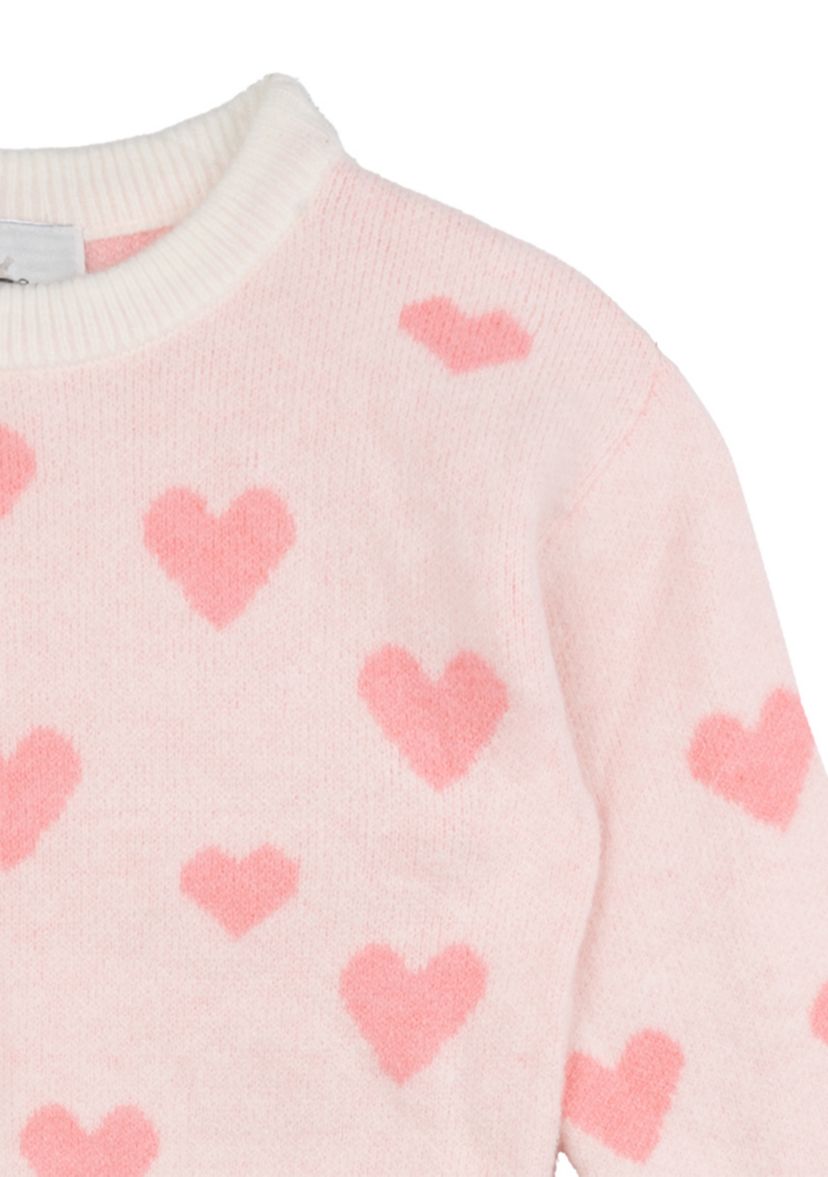 Girls 4-6x Heart Sweater with Matching Flare Pants