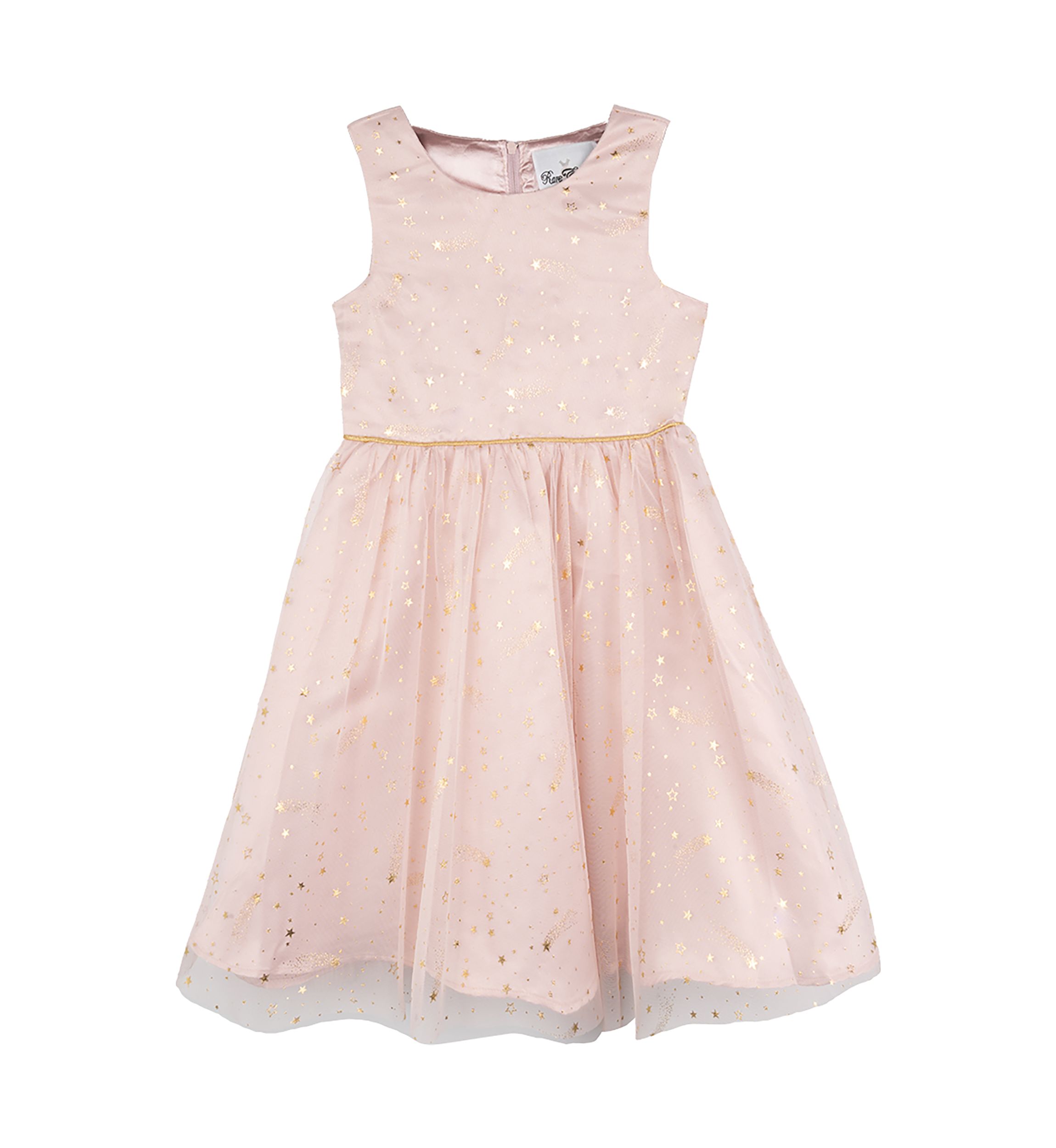 Girls 4-6x Foil Stars Dress with Matching Fur Jacket