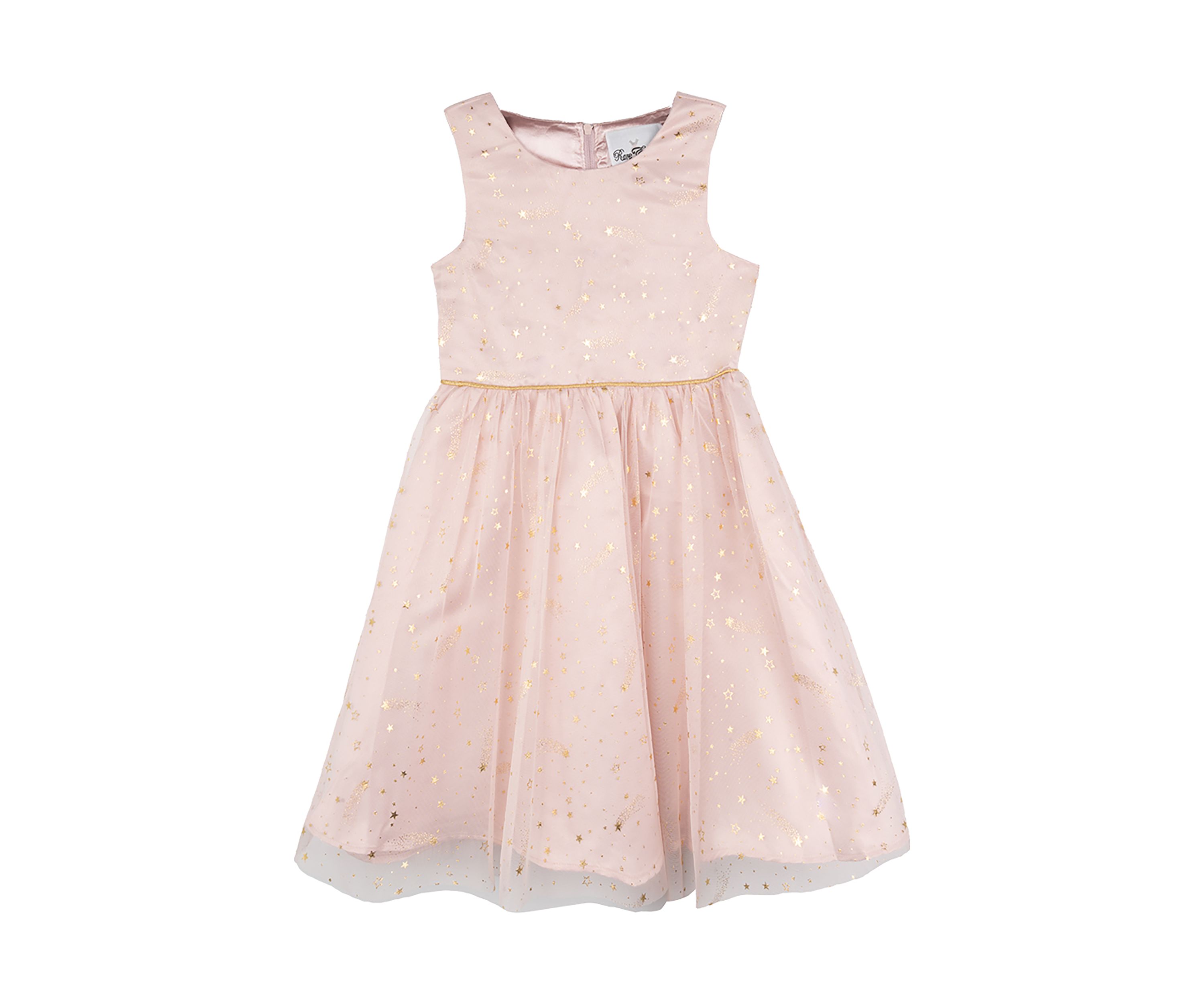 Girls 4-6x Foil Stars Dress with Matching Fur Jacket