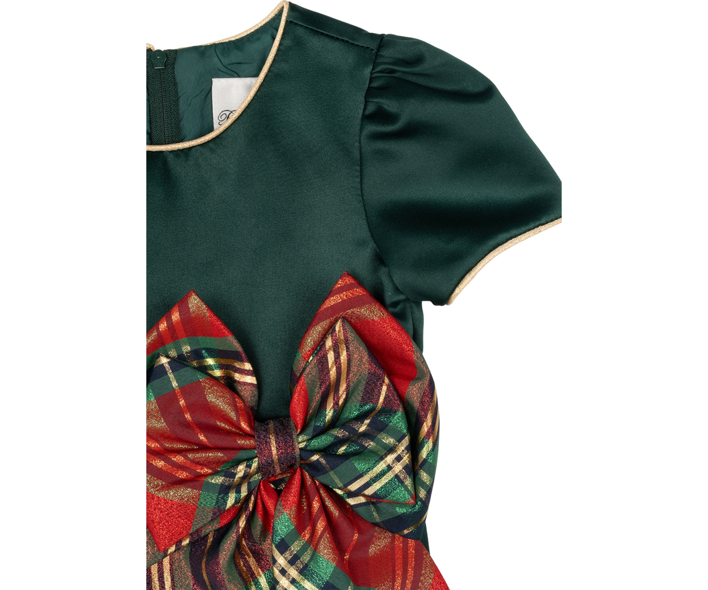 Girls 4-6x Satin Dress with Printed Bow