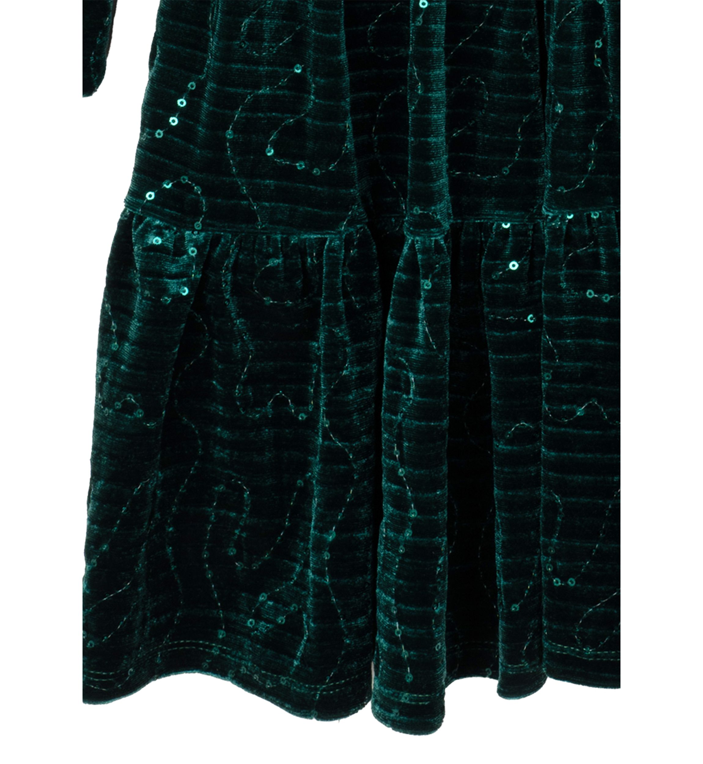 Girls 4-6x Sequin Mesh Sleeve Velvet Dress