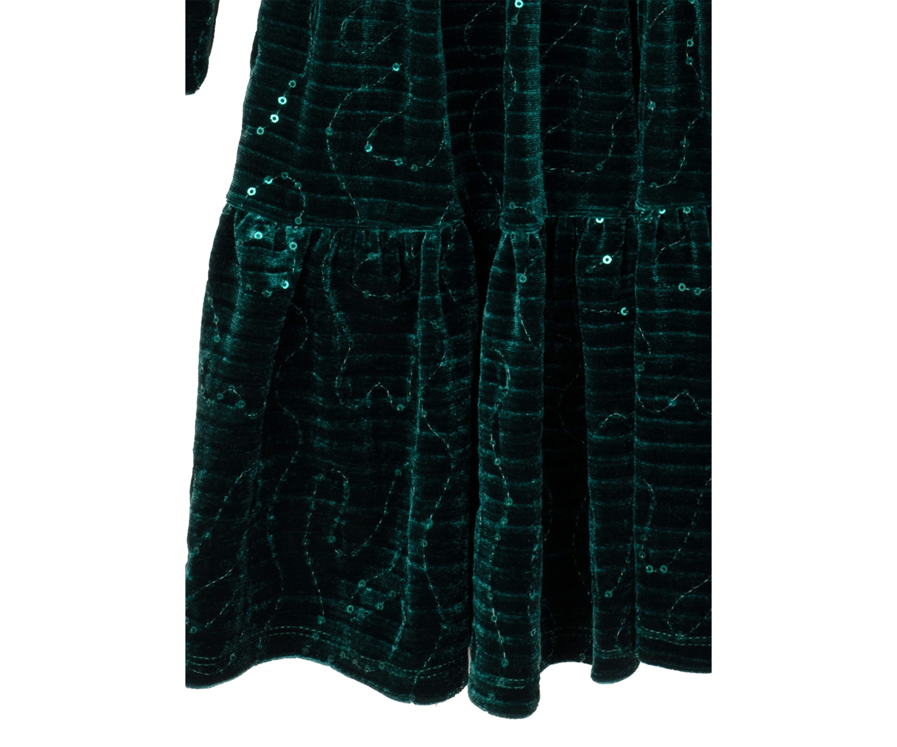Girls 4-6x Sequin Mesh Sleeve Velvet Dress