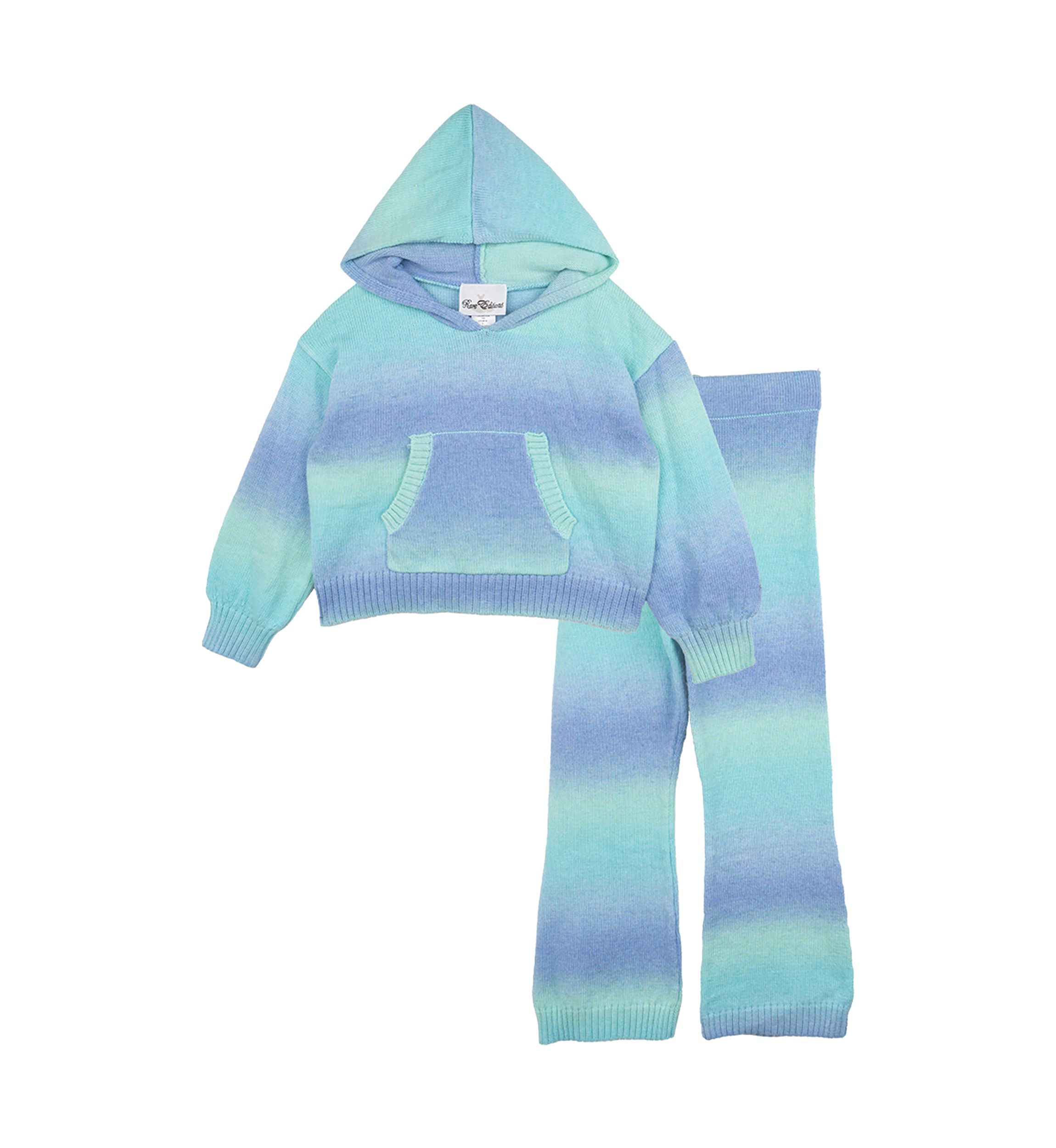 Girls 4-6x Ombré Knit Hoodie and Pants Set