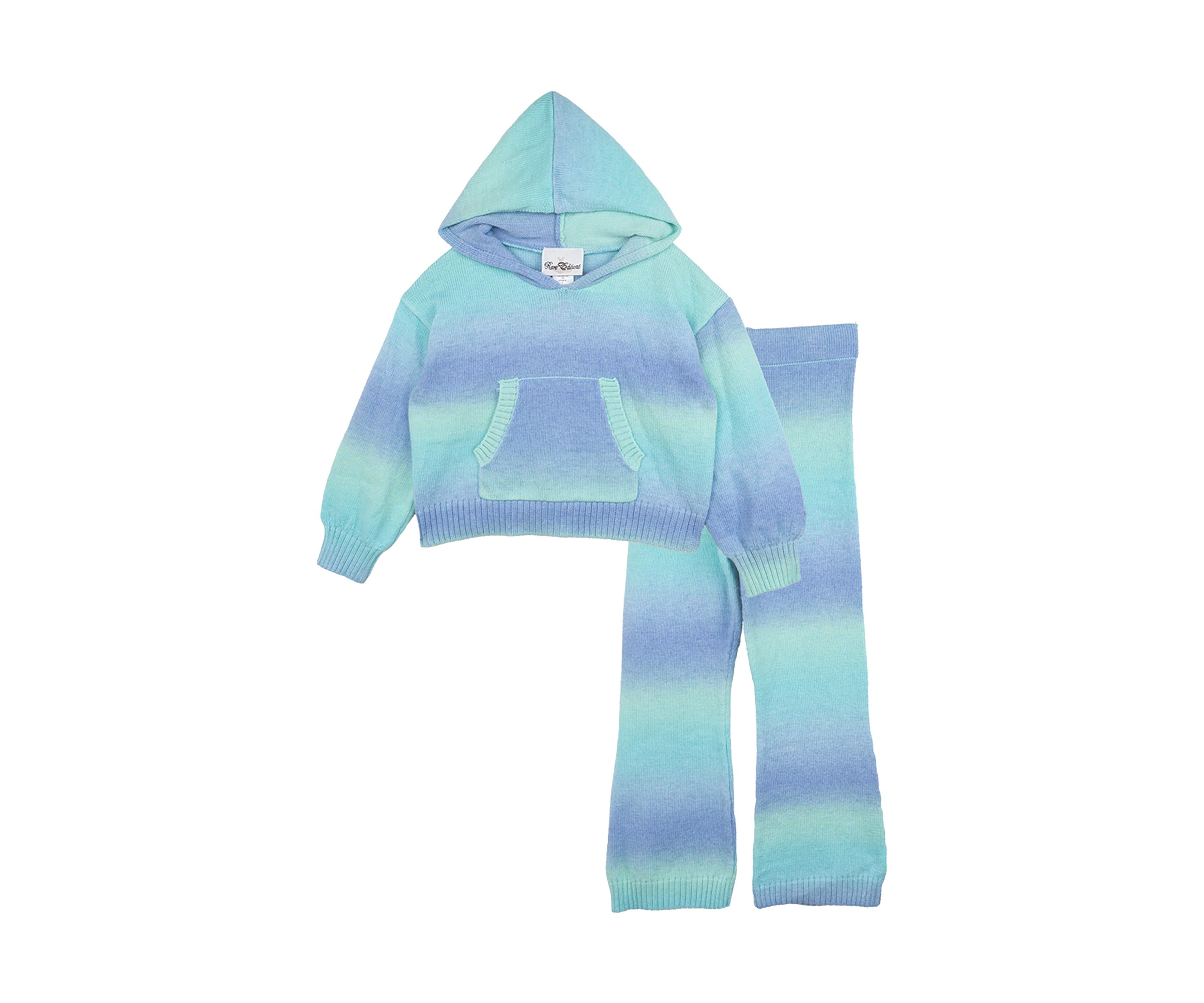 Girls 4-6x Ombré Knit Hoodie and Pants Set