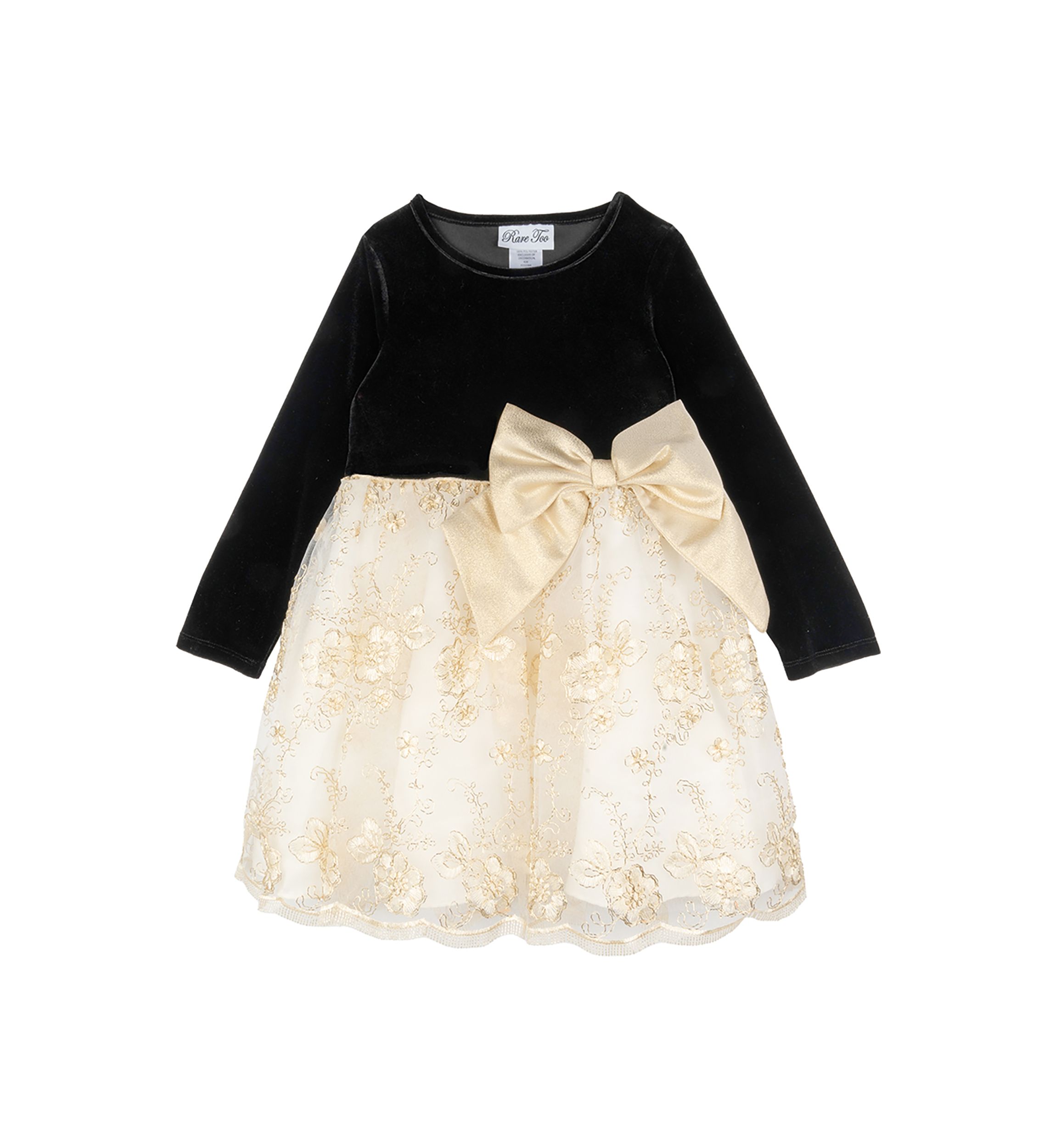 Girls 4-6x Velvet Bodice to Corded Skirt Dress