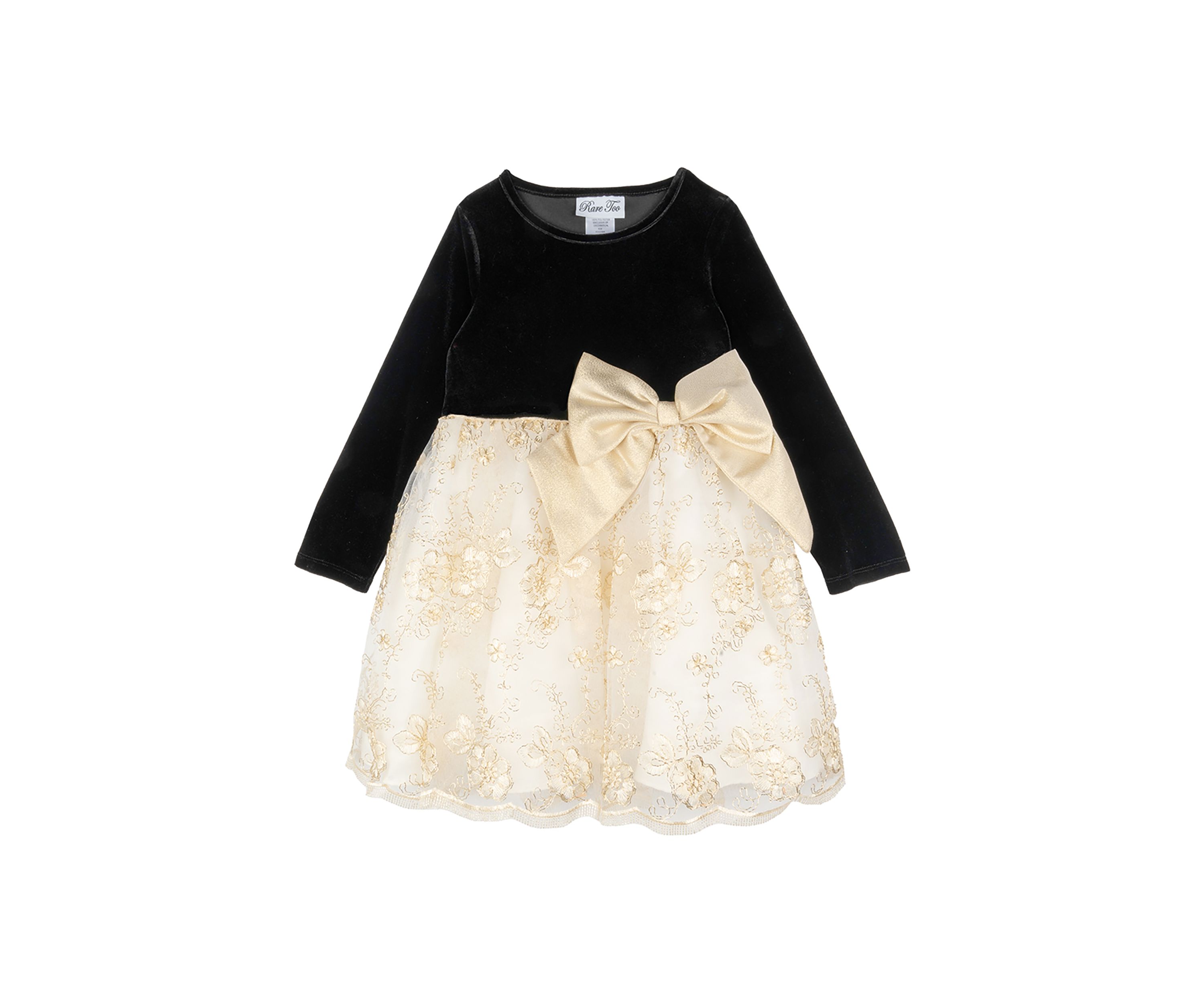 Girls 4-6x Velvet Bodice to Corded Skirt Dress
