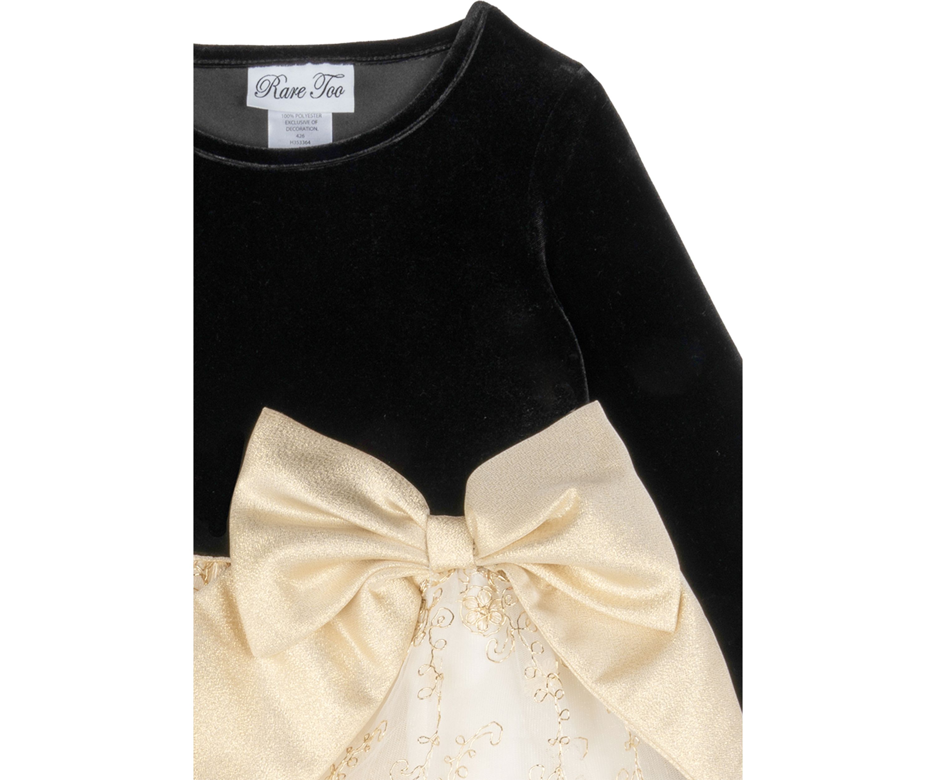 Girls 4-6x Velvet Bodice to Corded Skirt Dress