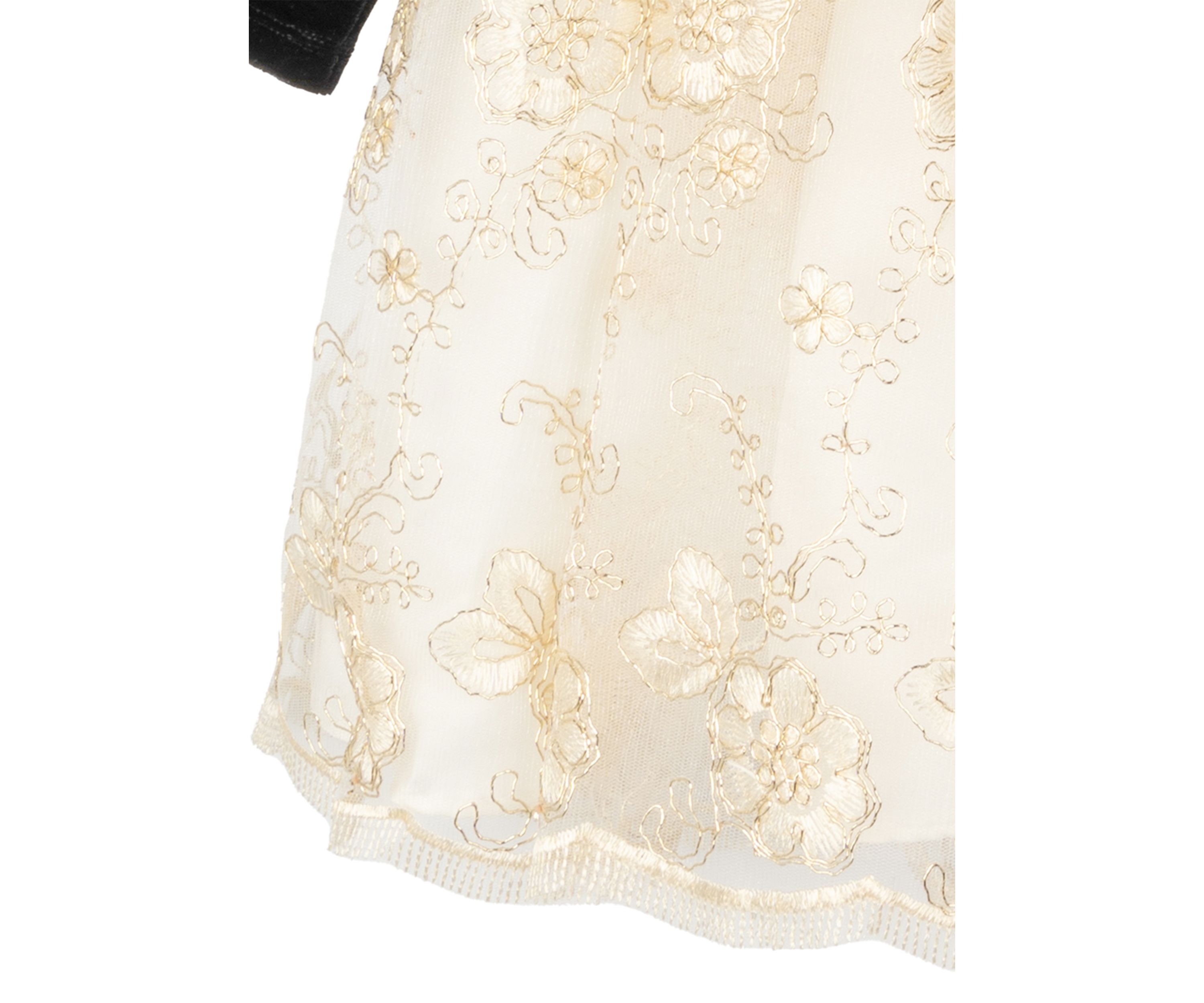 Girls 4-6x Velvet Bodice to Corded Skirt Dress
