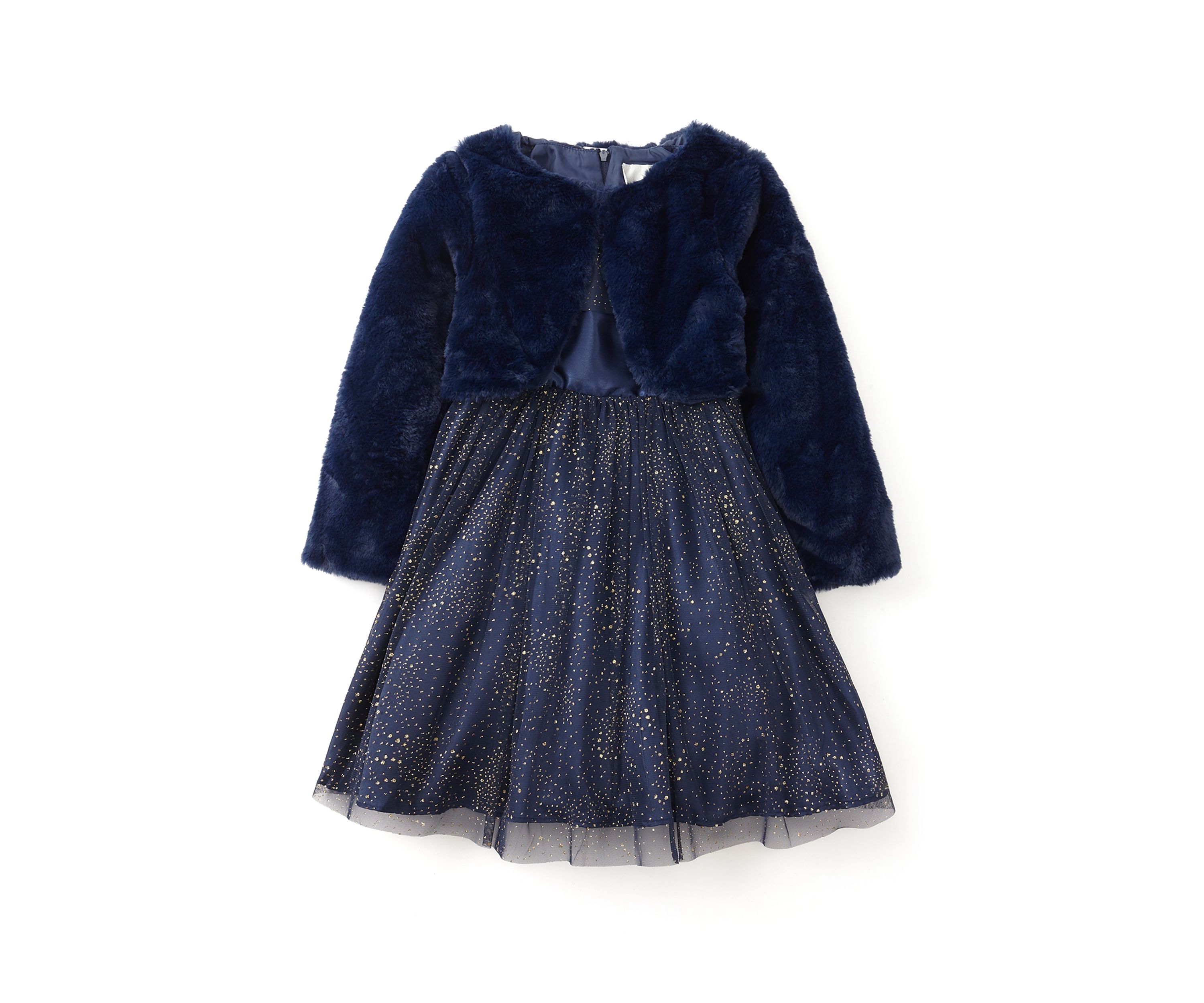 Girls 4-6x Foil Stars Dress and Jacket
