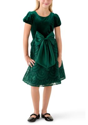 Rare Editions Girls 4-6x Velvet Soutache Dress