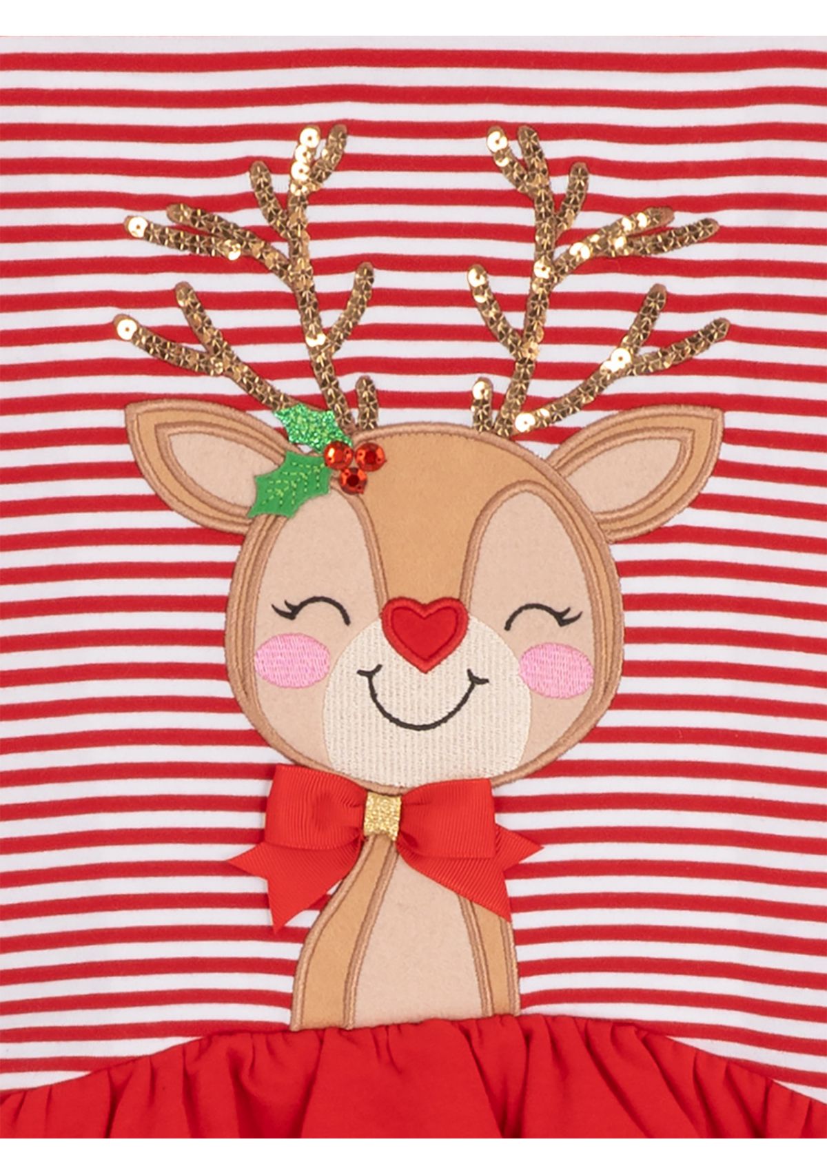 Girls 4-6x Dot Stripe Reindeer Set 