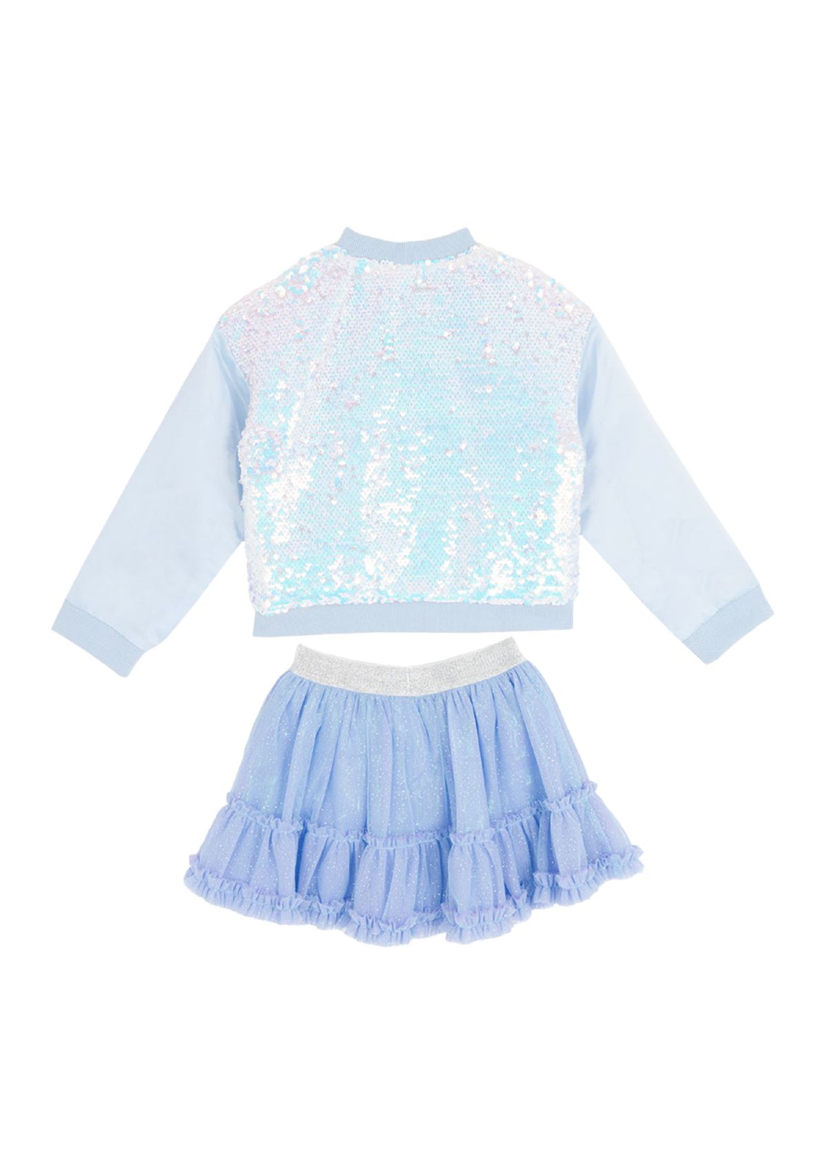 Girls 4-6x Sequin Jacket, Skirt and Heart Graphic T-Shirt 